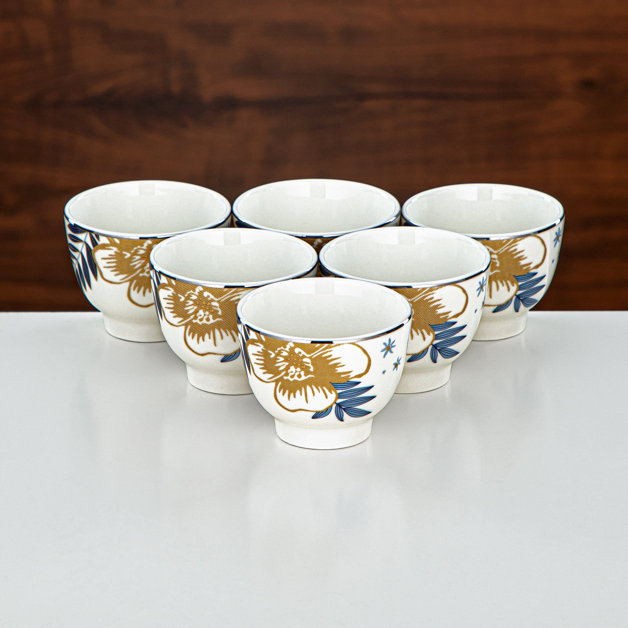 Almarjan Vacuum Flask & Tea Set Matt Silver & Matt Gold 20-Piece (GOK-S-MS-MG + 18PCS-12196-1) – Elegant Serving | Ramadan & Gatherings