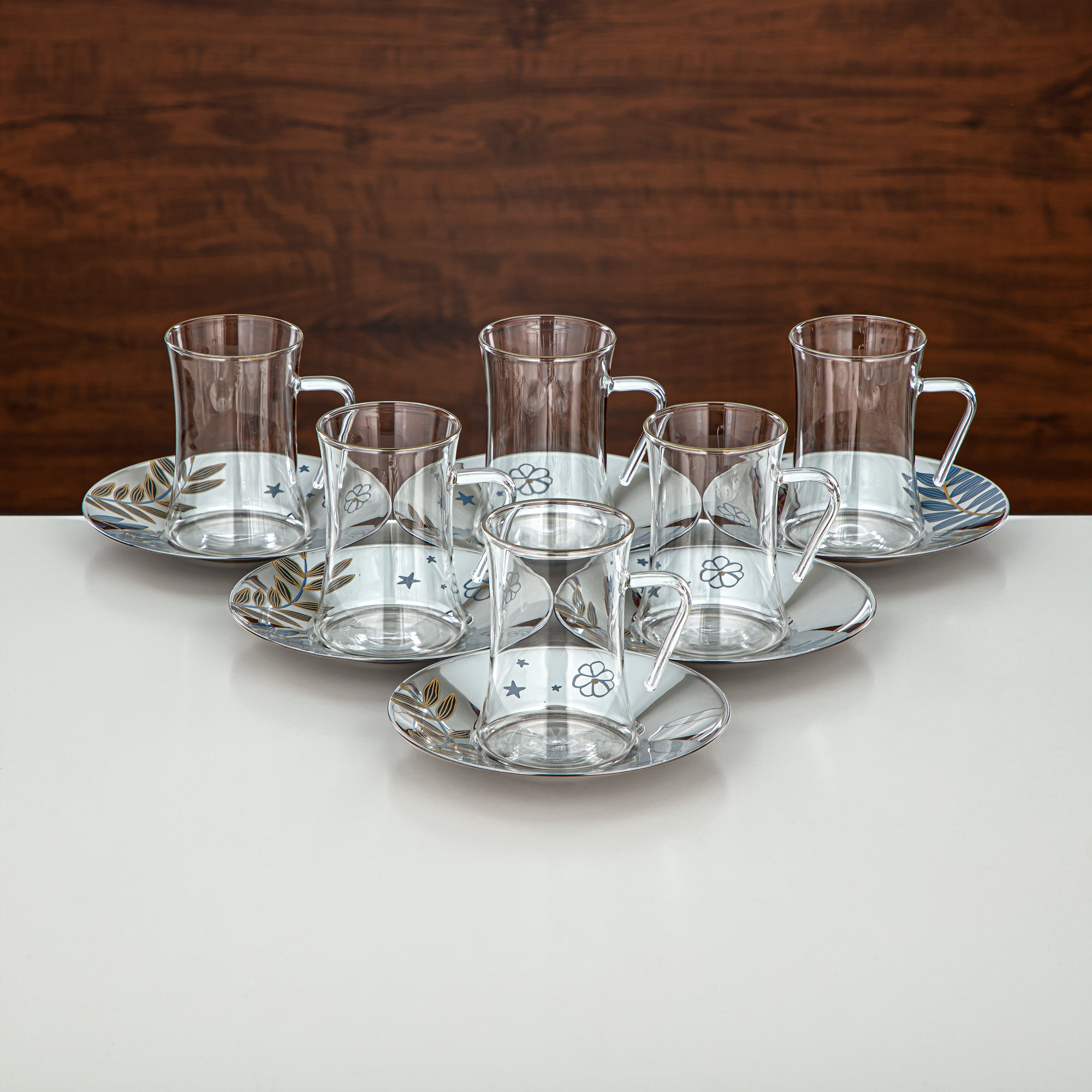 Almarjan Vacuum Flask & Tea Set Silver & Gold 20-Piece (GOK-S-S-G + 18PCS-12196-1) – Elegant Serving | Ramadan & Gatherings