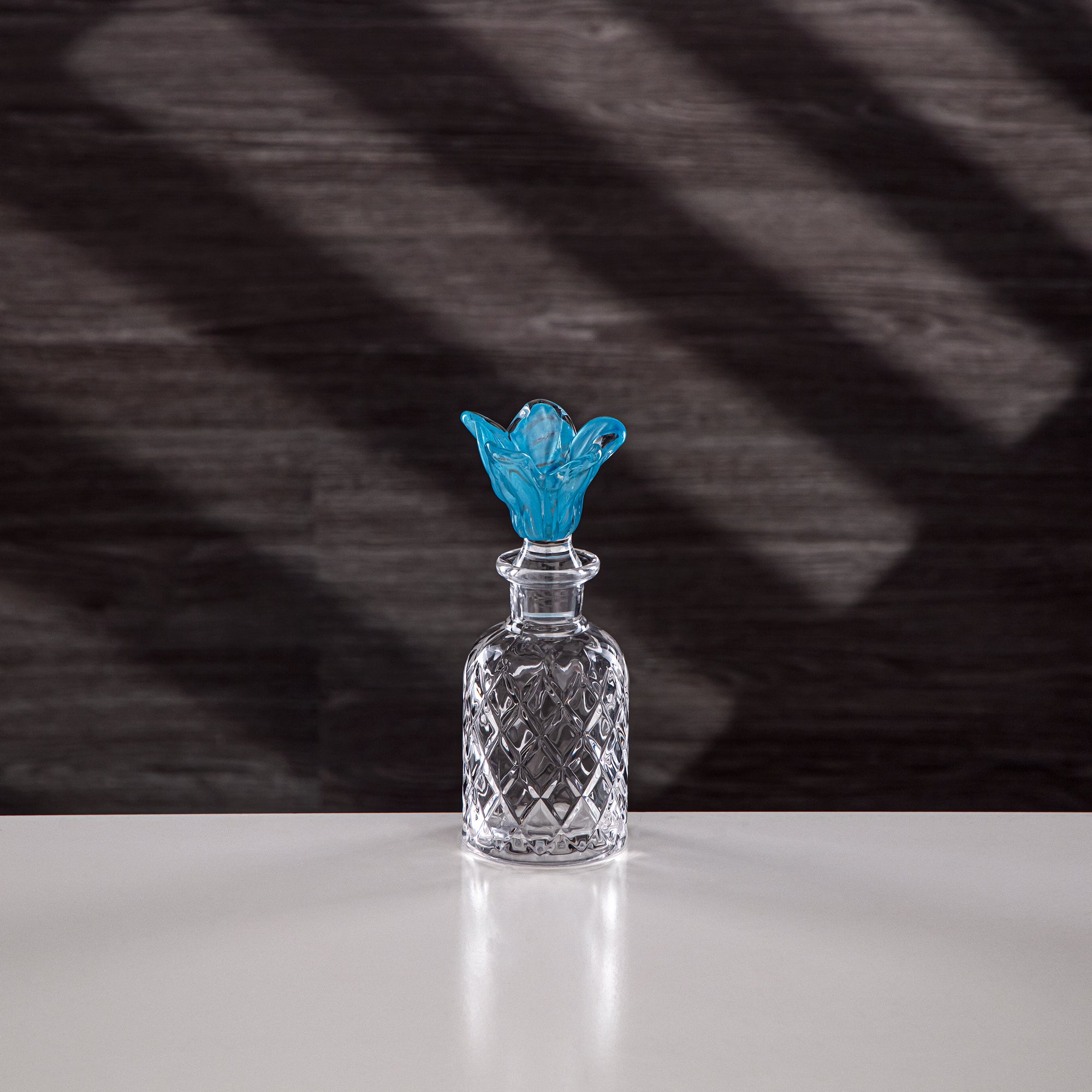 Almarjan Perfume Bottle Clear with Blue Flower