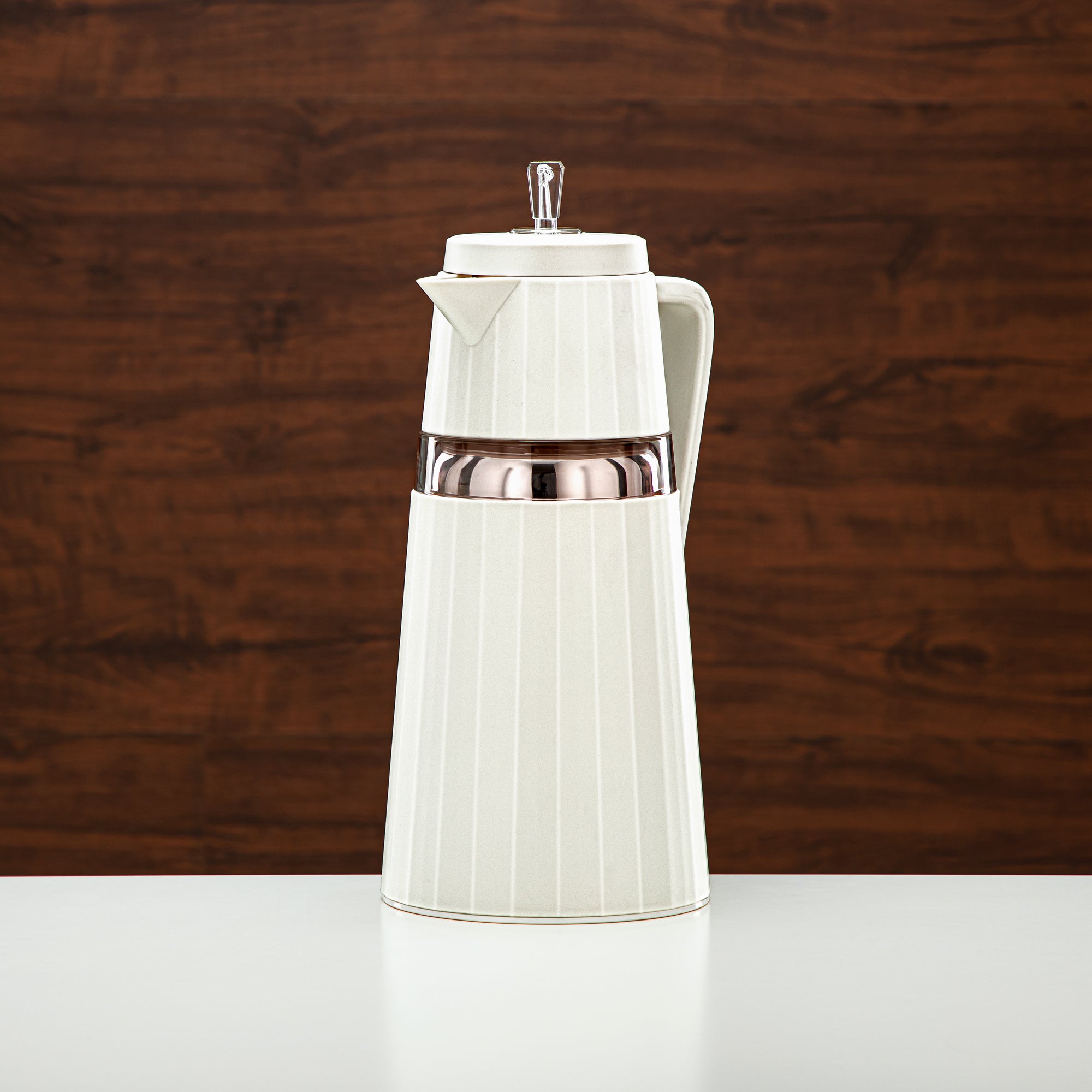 Almarjan 2 Pieces Vacuum Flask Set Ivory & Transparent - C77-IAC