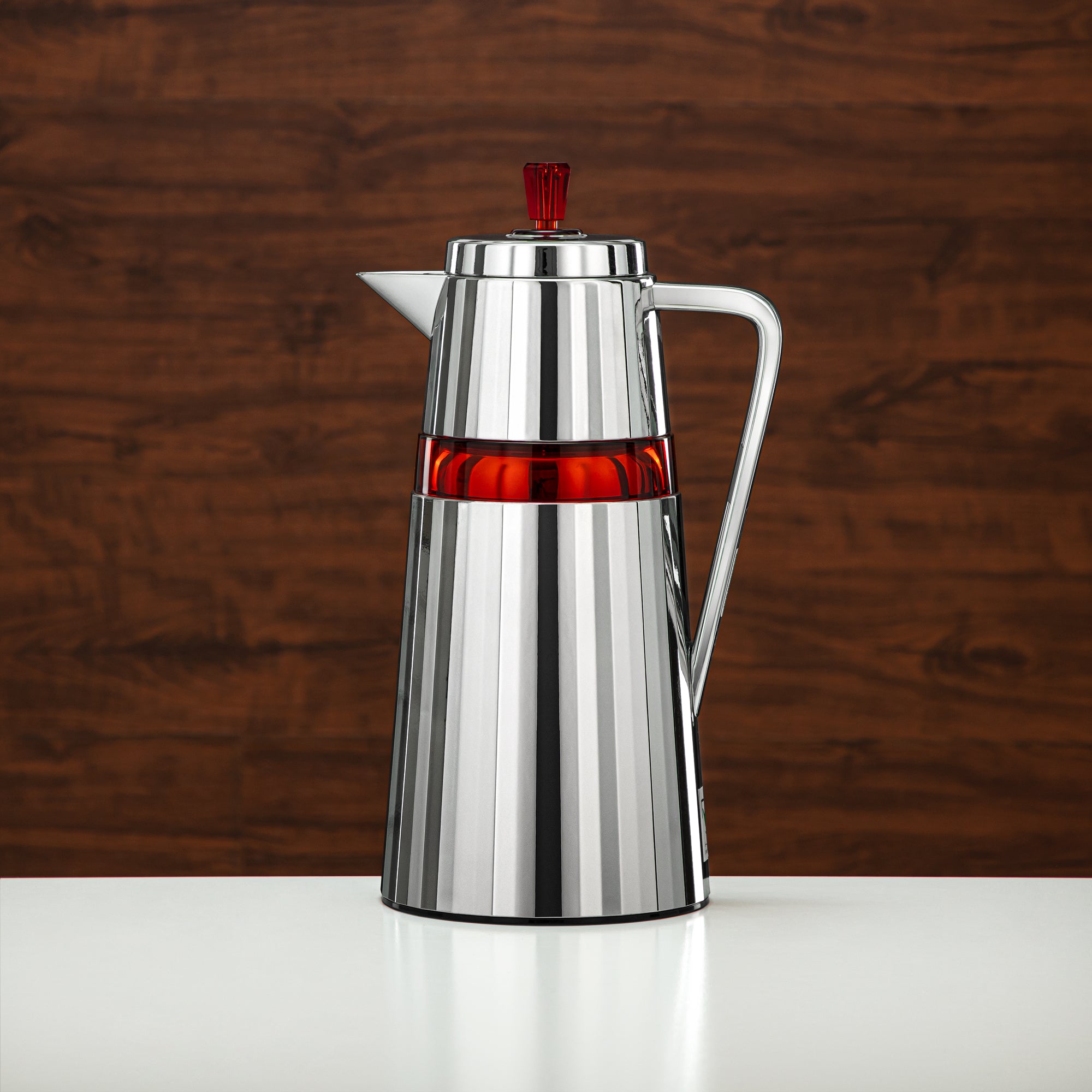 Almarjan 2 Pieces Vacuum Flask Set Silver & Red - C77-SCAM