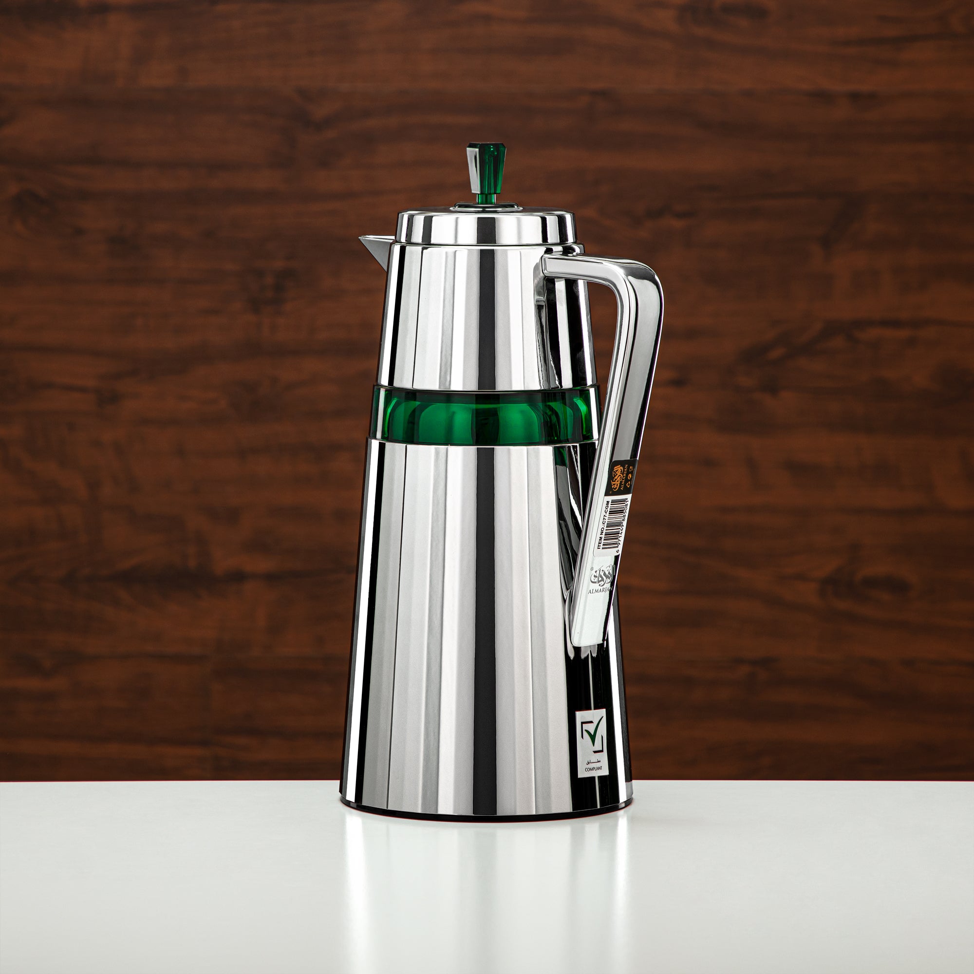 Almarjan 2 Pieces Vacuum Flask Set Silver & Green - C77-SCG