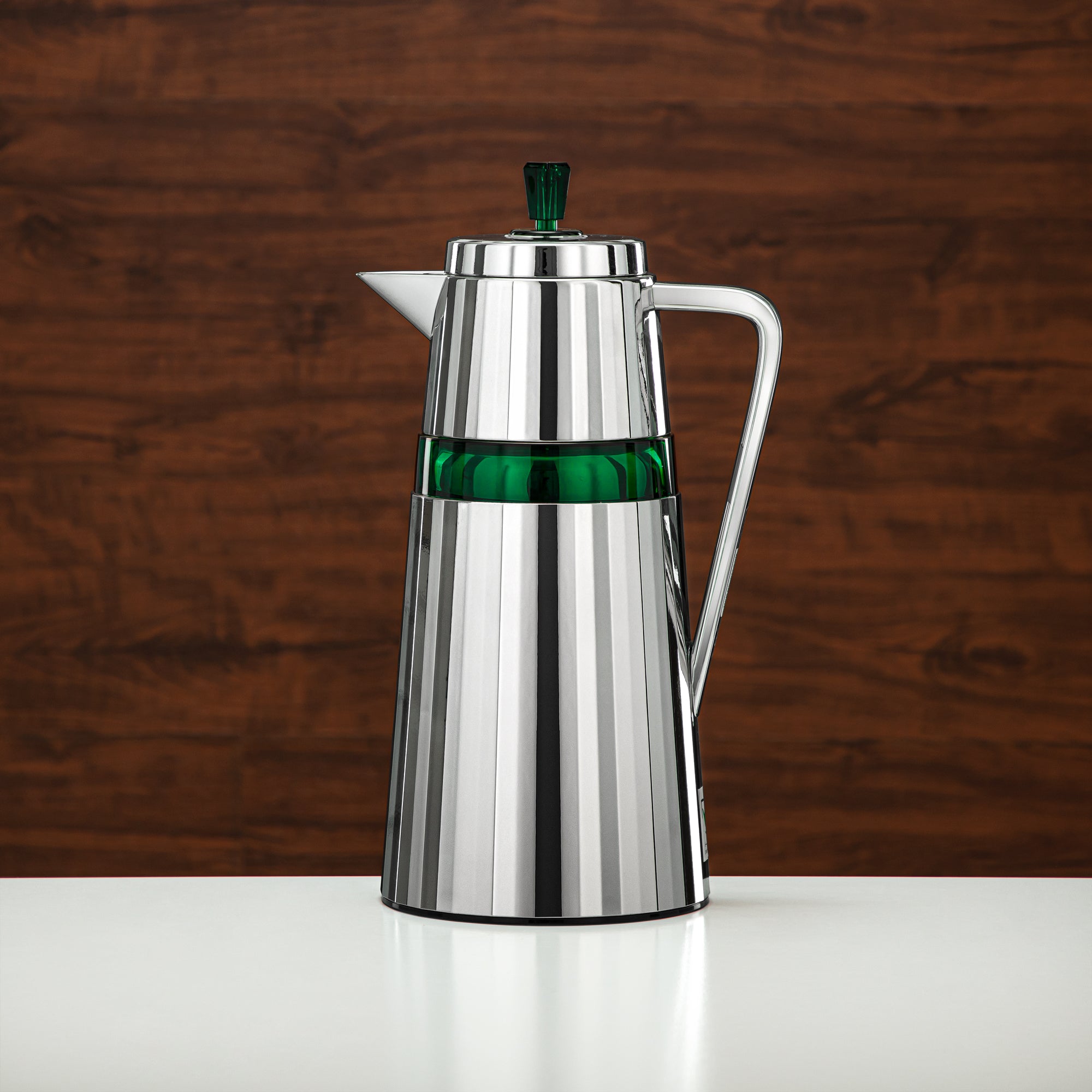 Almarjan 2 Pieces Vacuum Flask Set Silver & Green - C77-SCG