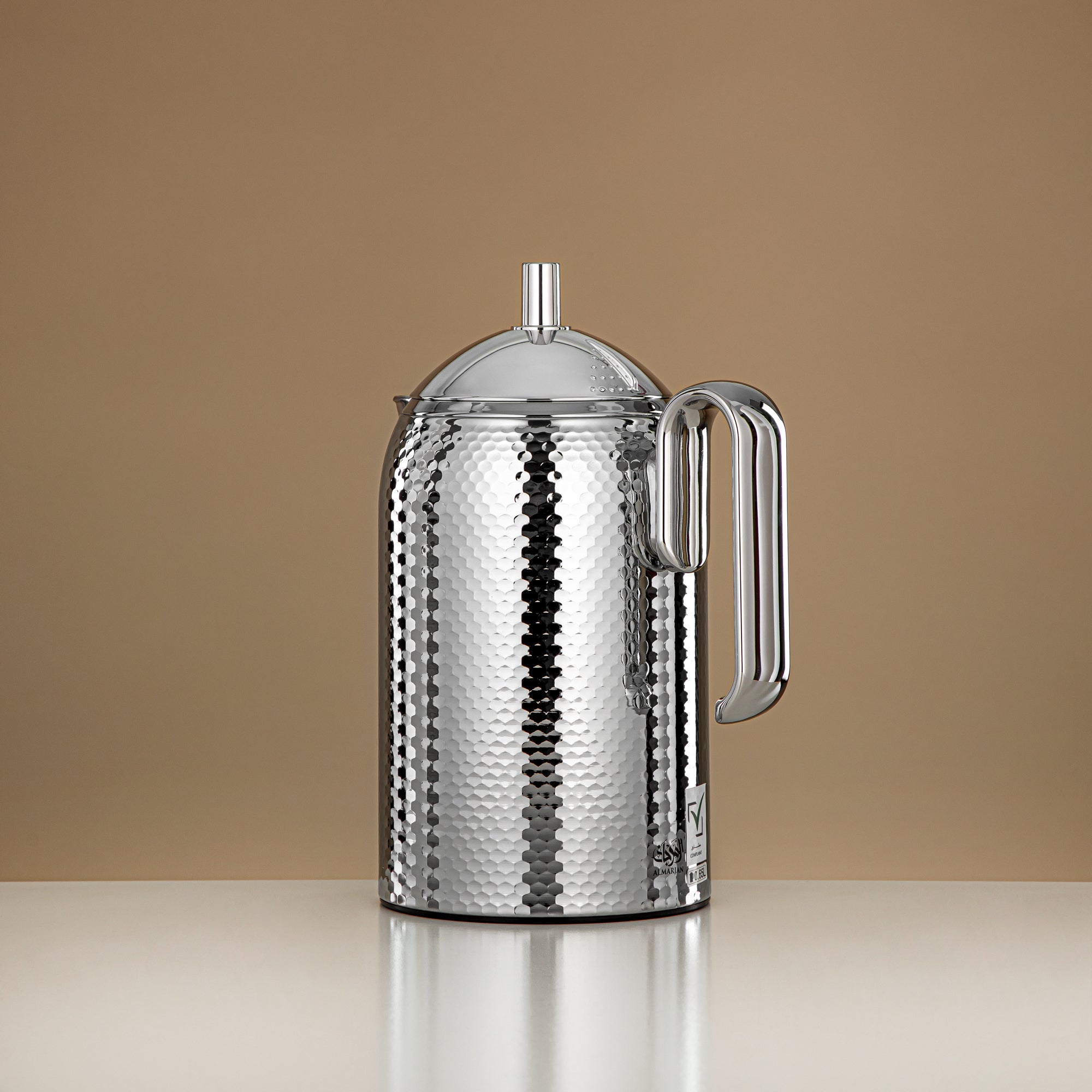 ترمس المرمجان بجسم معدني مطروق مع زجاج تعبئة 0.65 لتر (CHA-HC-065S) – ترمس أنيق للشاي والقهوة