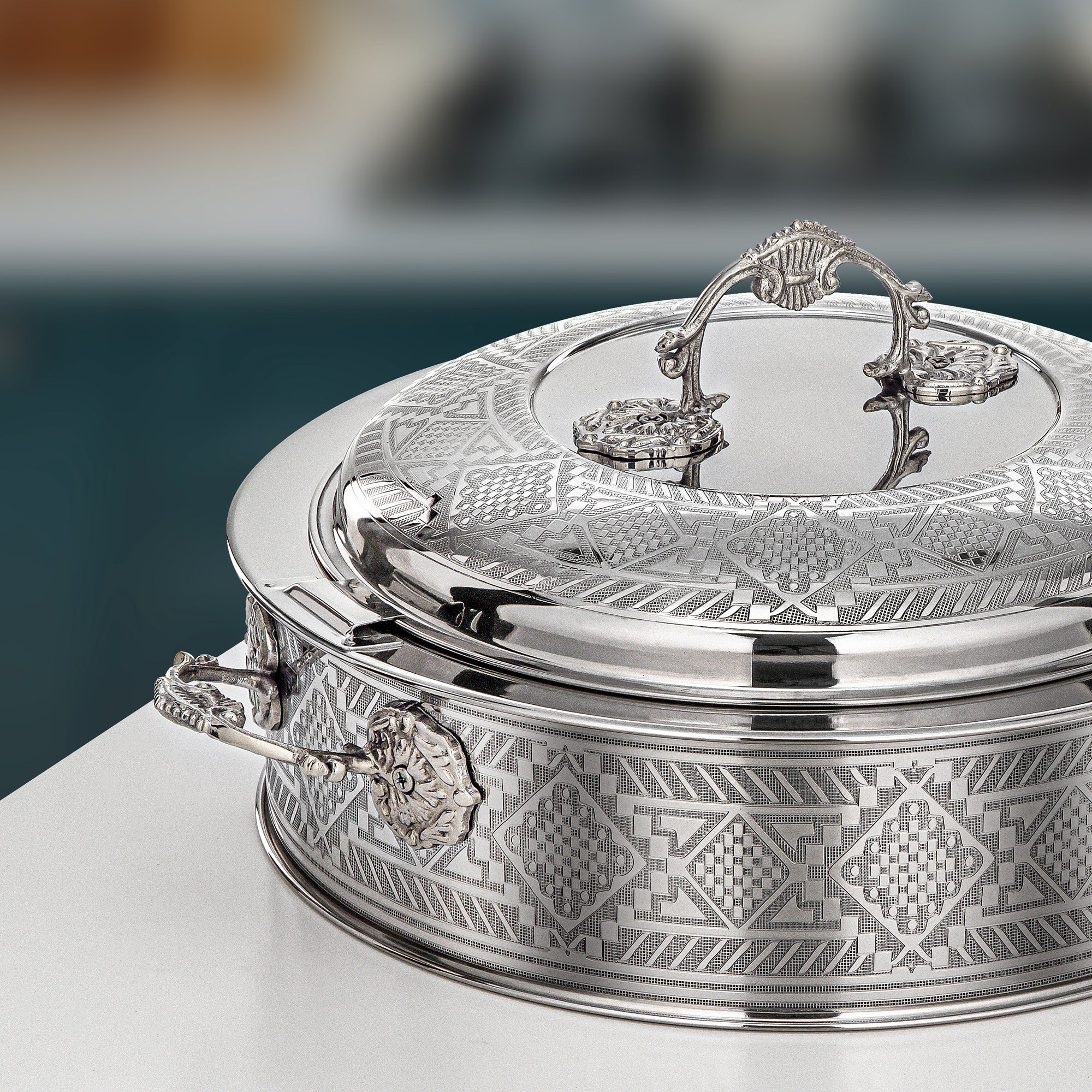 Almarjan Hot Pot Set 3 Pieces Silver - Areej Collection