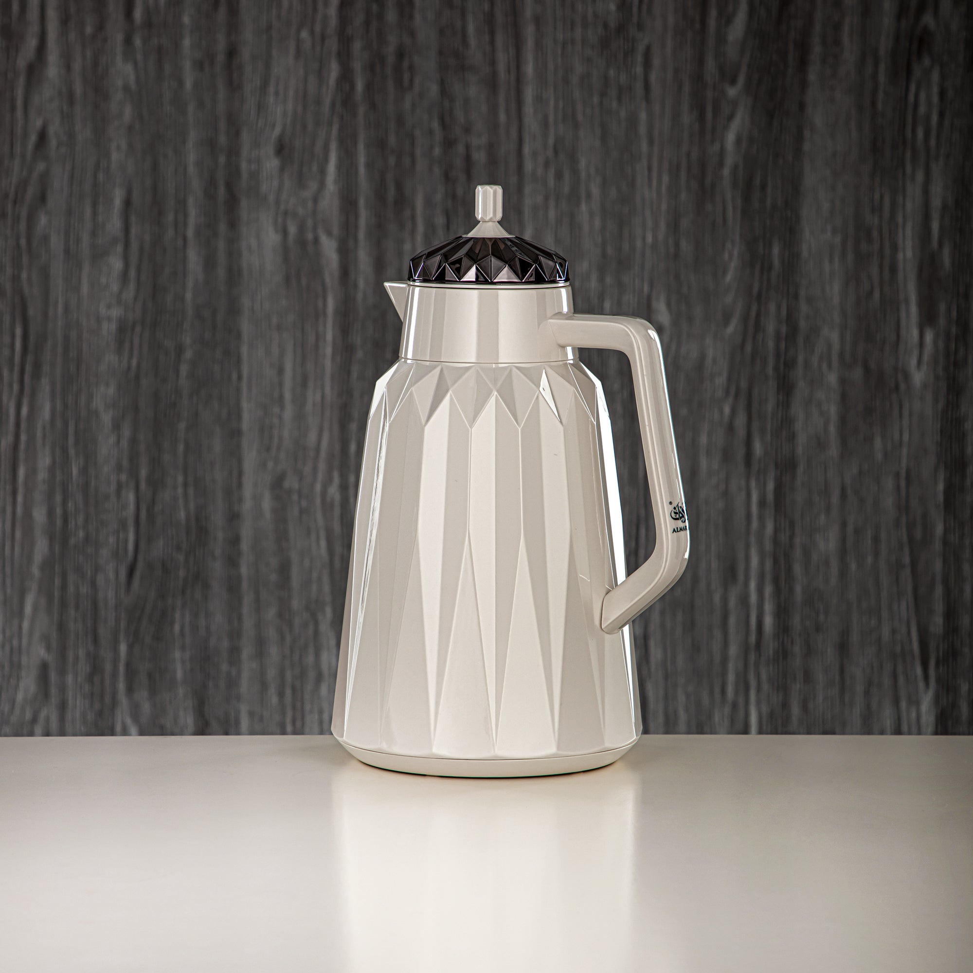 Almarjan Vacuum Flask Set - 1L + 1L, ABS, Ivory & Gun Black, Mirror Finish | FG209AB-100 GBL/IV