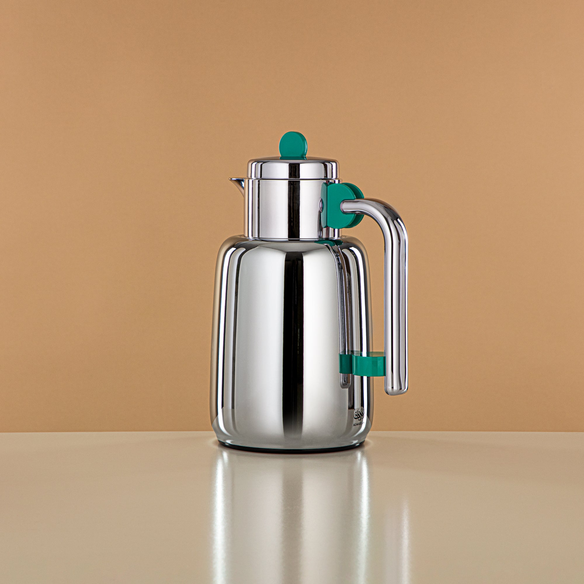 Almarjan Vacuum Flask Set - 0.7L + 1L, Silver & Tiffany Green (FG808-070/100 TF/C) - For Serving Tea & Coffee