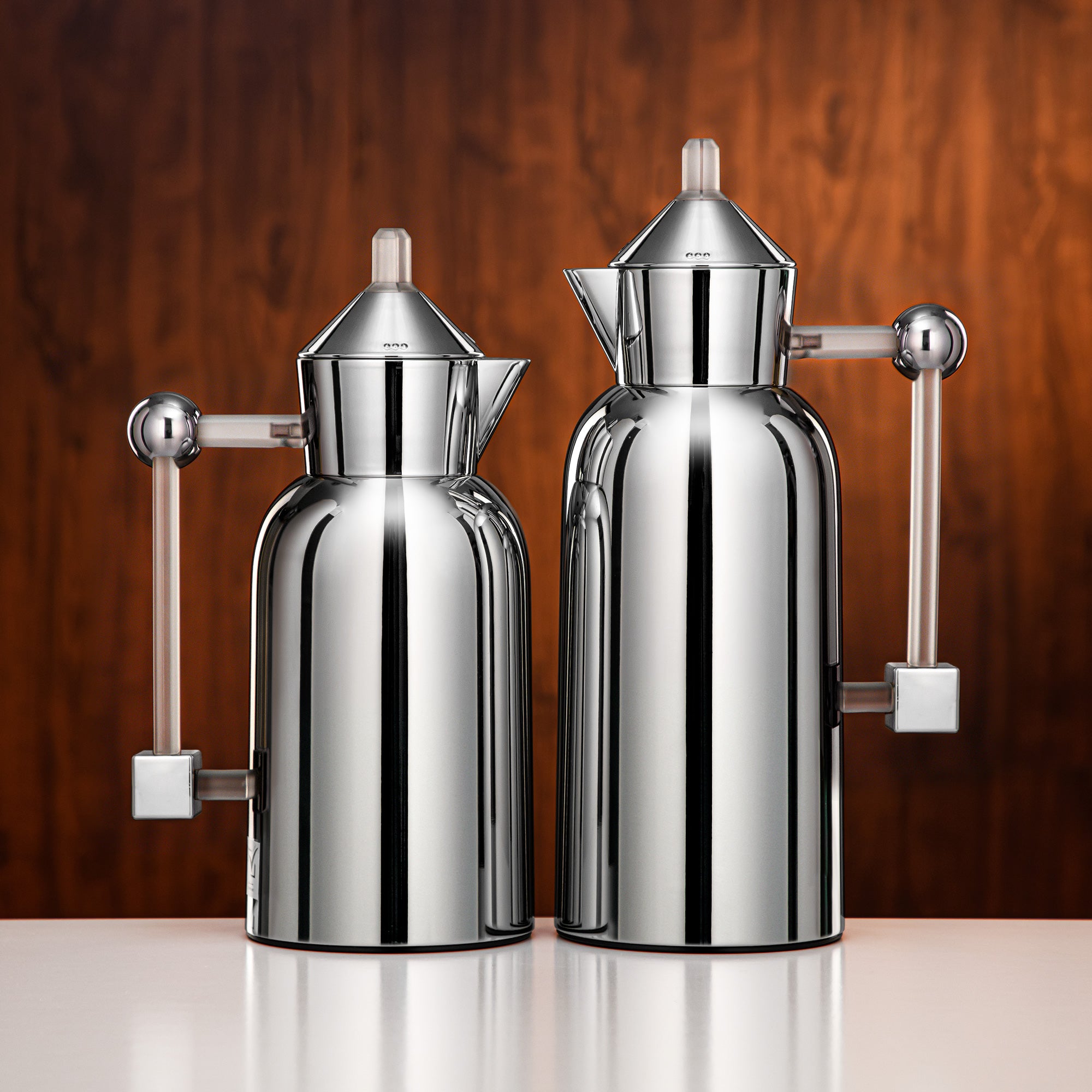 Almarjan Vacuum Flask Set 0.7L + 1L Silver & Frost