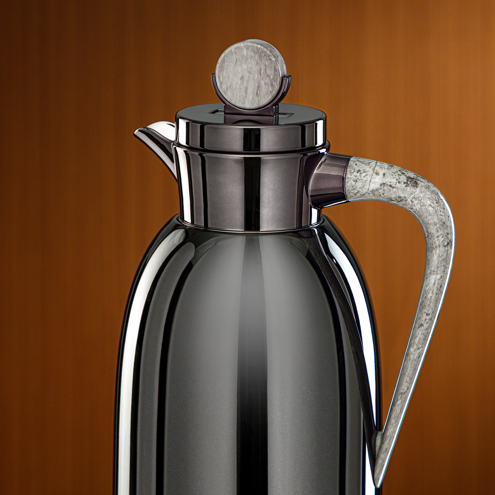 Almarjan Vacuum Flask 0.7L Gun Black & Marble