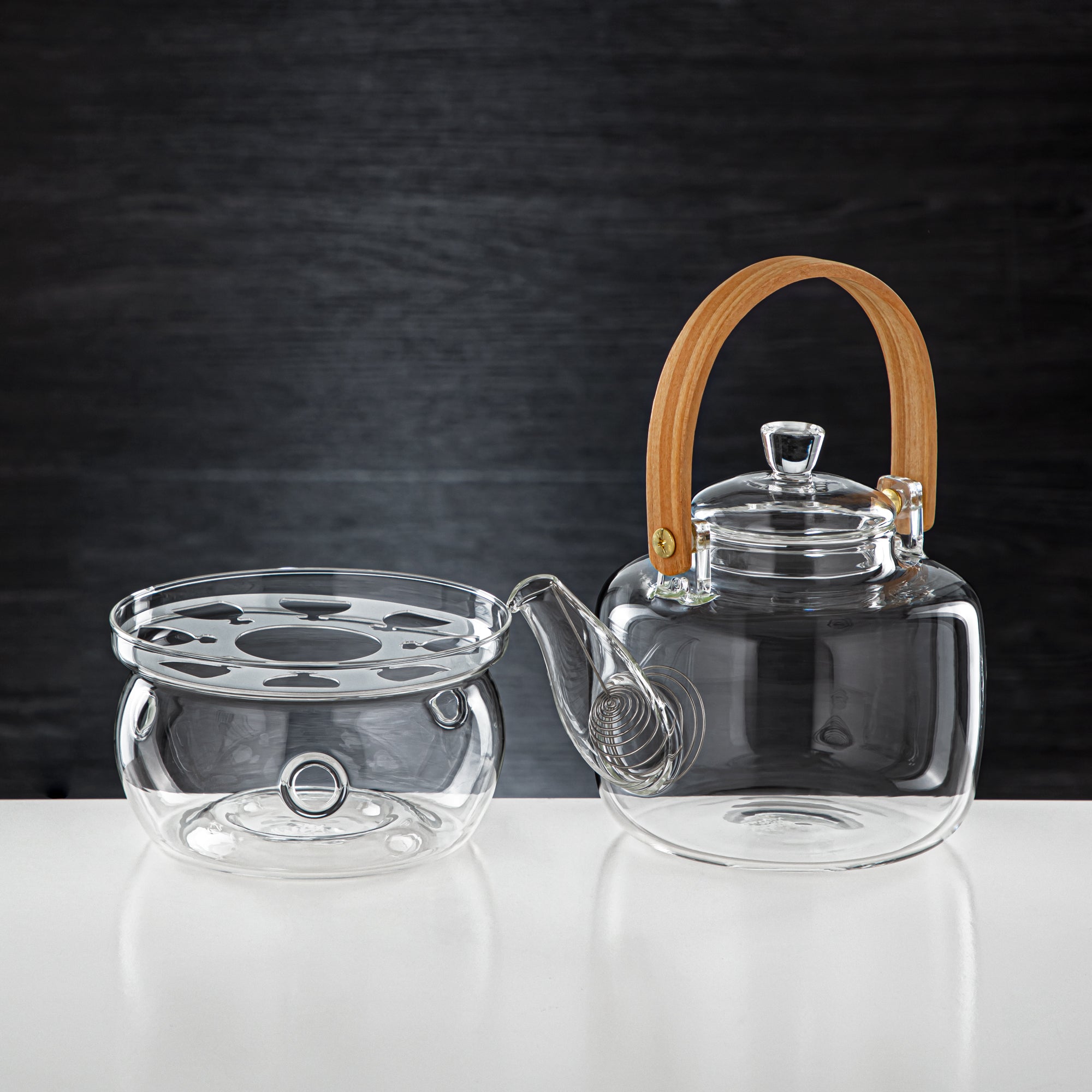 Almarjan 0.7 Liter Borosilicate Glass Tea Kettle & Warmer - GLS0010110
