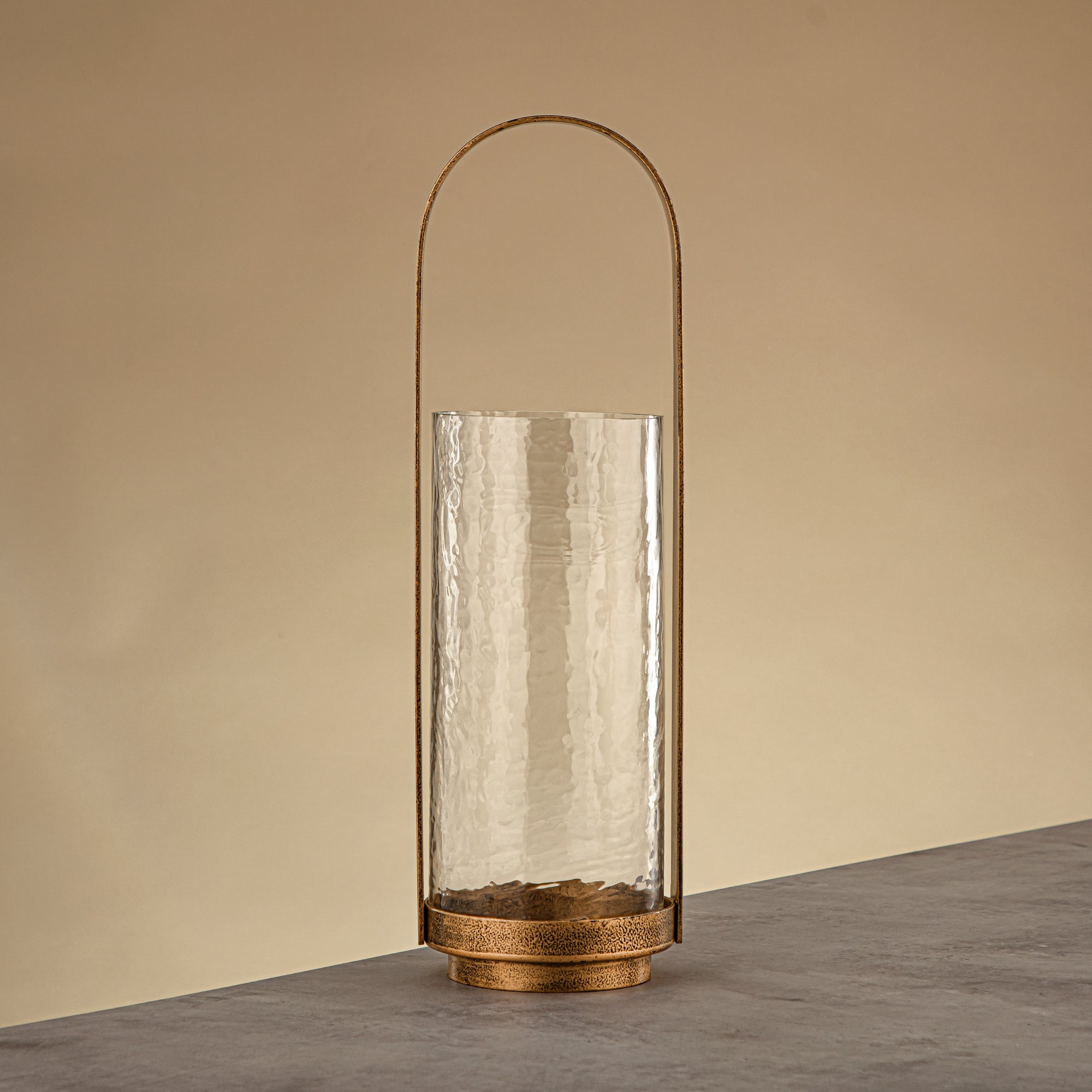 Almarjan Hurricane Lantern 42cm Antique Gold