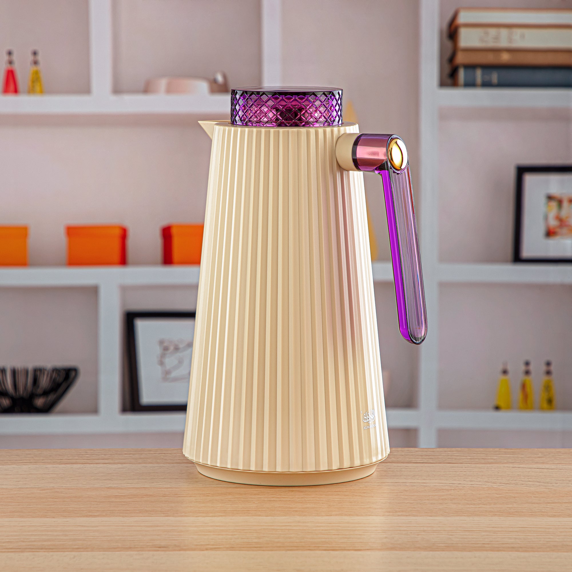 Almarjan 2 Pieces Vacuum Flask Set Beige - GT106-100/130 BG/G/AM