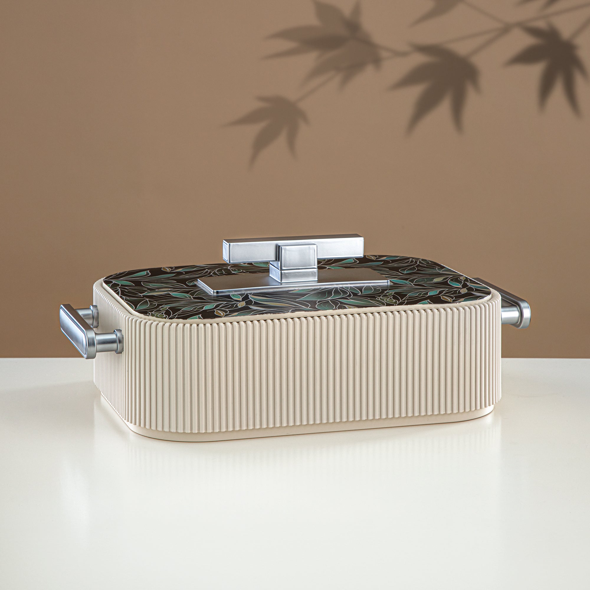 حرارات المرجان ABS، 3000 مل، بيج مزهر وفضي مطفي (HP06-300SP-AZ03S) - تقديم أنيق