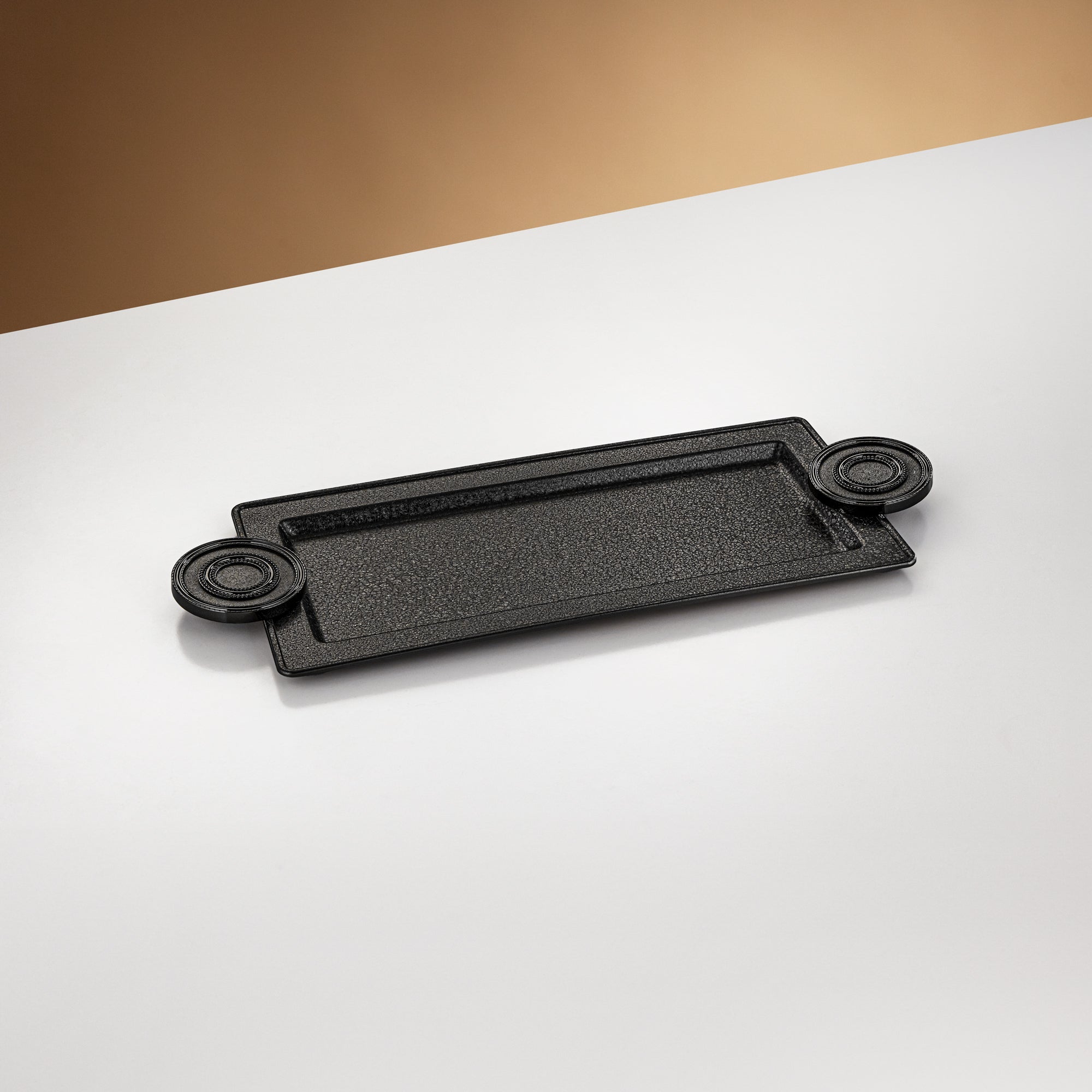 صينية تقديم المرجان 50 سم أسود متشقق