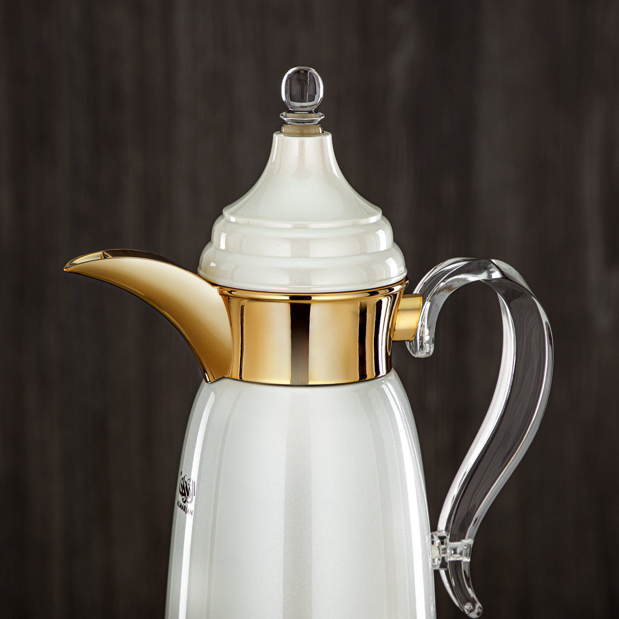 المرقجان 600 مل زجاجة جدار مزدوج من ستانلس ستيل أبيض لؤلؤي وذهبي - SM-2E02-060 PW/G