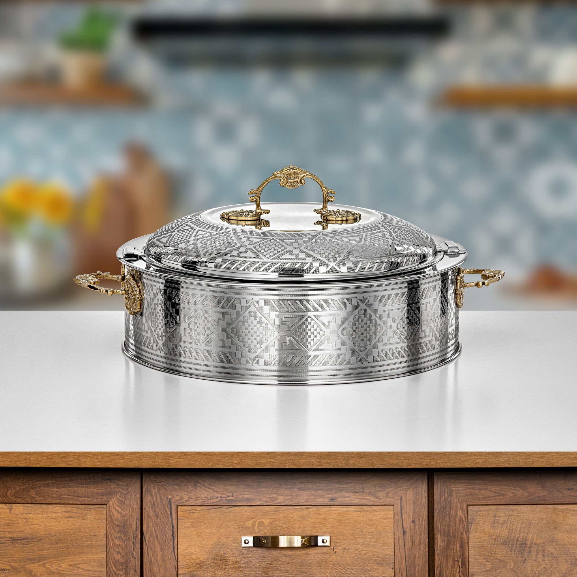 Almarjan Hot Pot 35cm Silver & Gold – Areej Collection