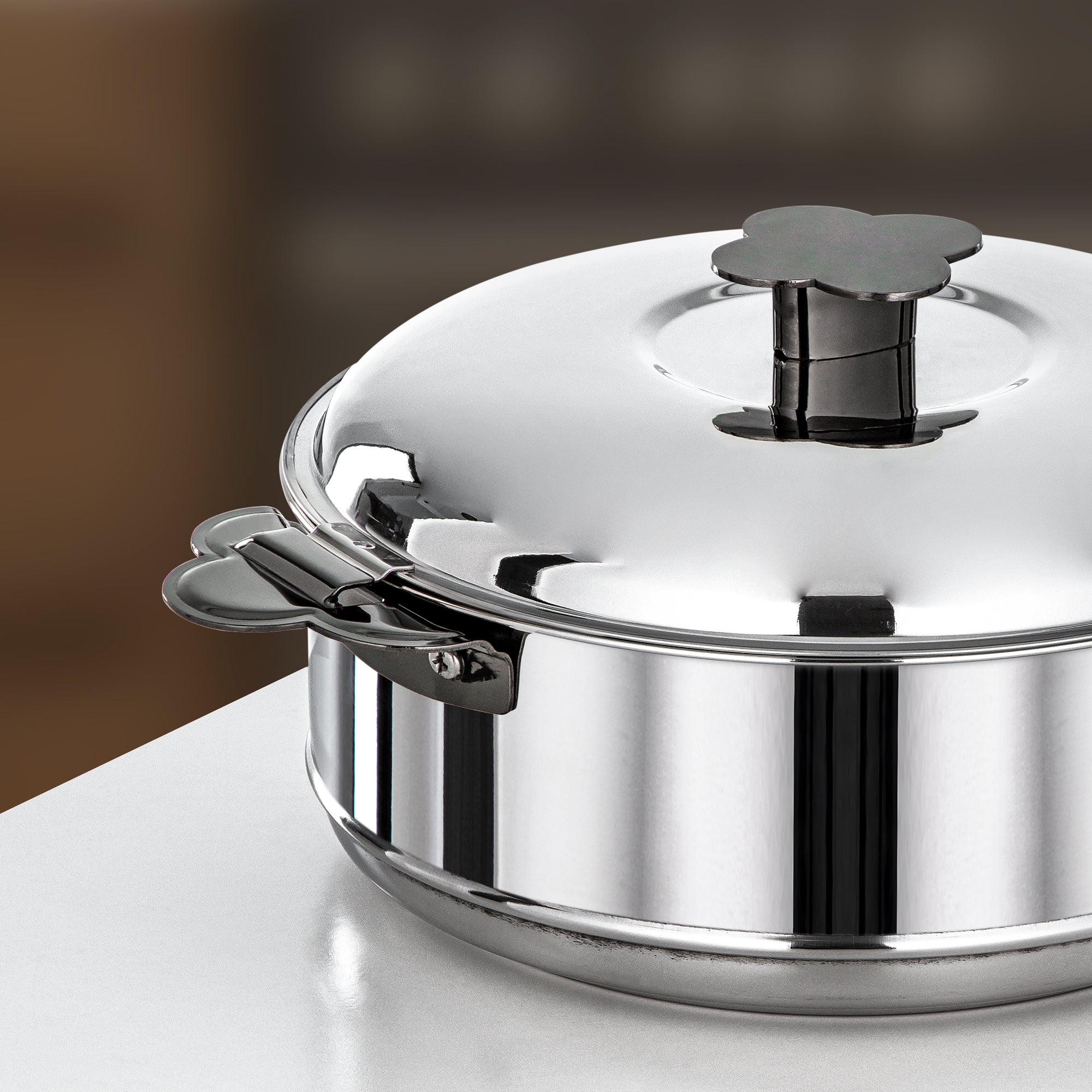 طقم حرارات المرجان فيدا، ٣ قطع بسعات ١.٥ لتر، ٢.٥ لتر و٣.٥ لتر، فضي وأسود غامق