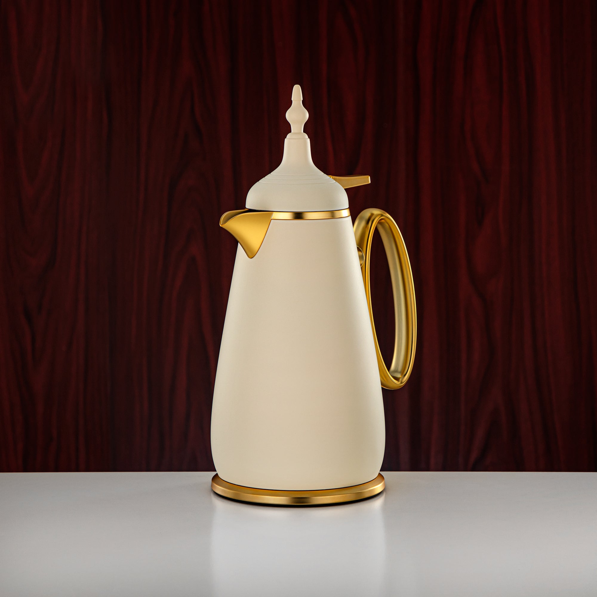 مجموعة طقم ترامس ألومرجان زر ضغط ABS بيج مطفي وذهبي مطفي 0.7 لتر + 1 لتر (UOP-A0700/B1000Q305YE22) - ترمس كلاسيكي