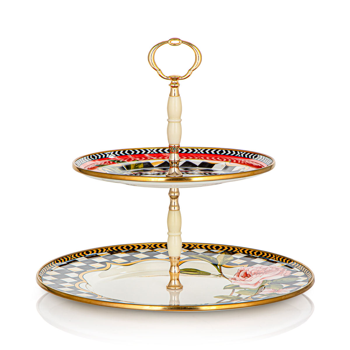 Almarjan 2 niveaux Tohfa Collection émail Sweet Stand - 287421092