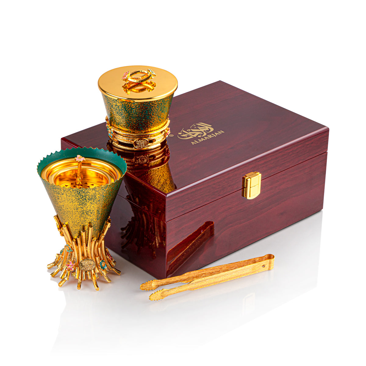 Almarjan 2 Pièces Sanabel Collection Incese Burner Set Or BK-07M-BGG