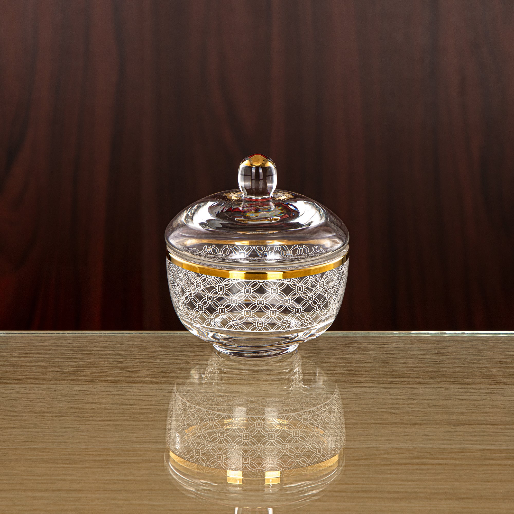 Almarjan 9.5 CM Glass Sugar Bowl - 0137T-SFY