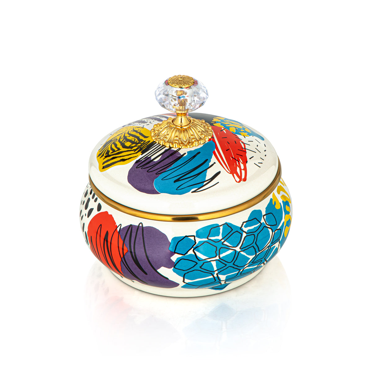 Almarjan 14 CM Tohfa Collection Enamel Sugar Bowl - 287421106