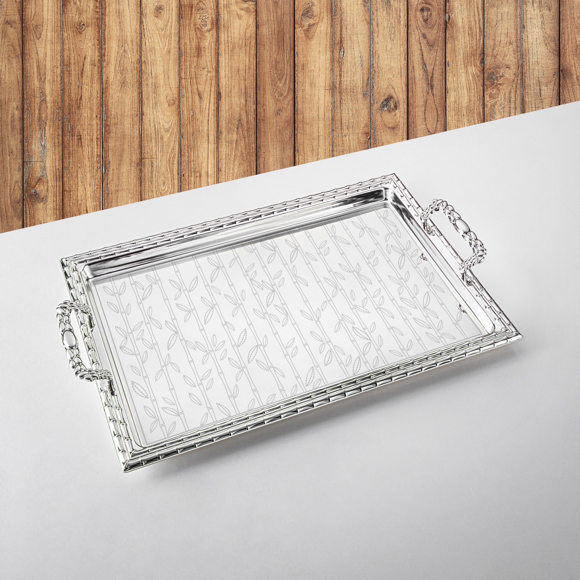 Almarjan Serving Tray, Silver (335XL-S) | Ramadan & Special Occasions