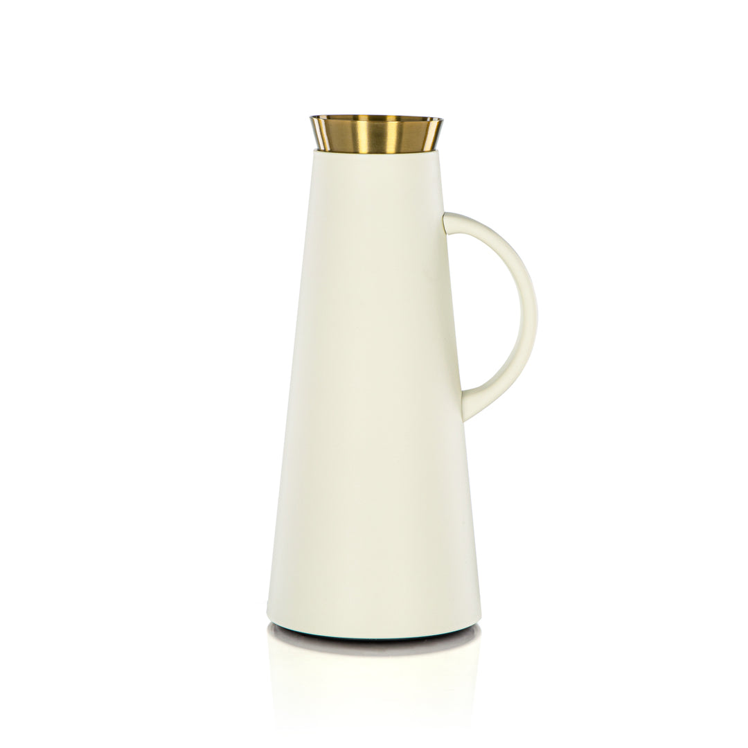 Almarjan 1 Liter Vacuum Flask White & Gold - 75410-WHG