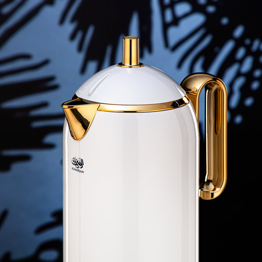 Almarjan 0.65 Liter Vacuum Flask White & Gold - CHA-065WHG