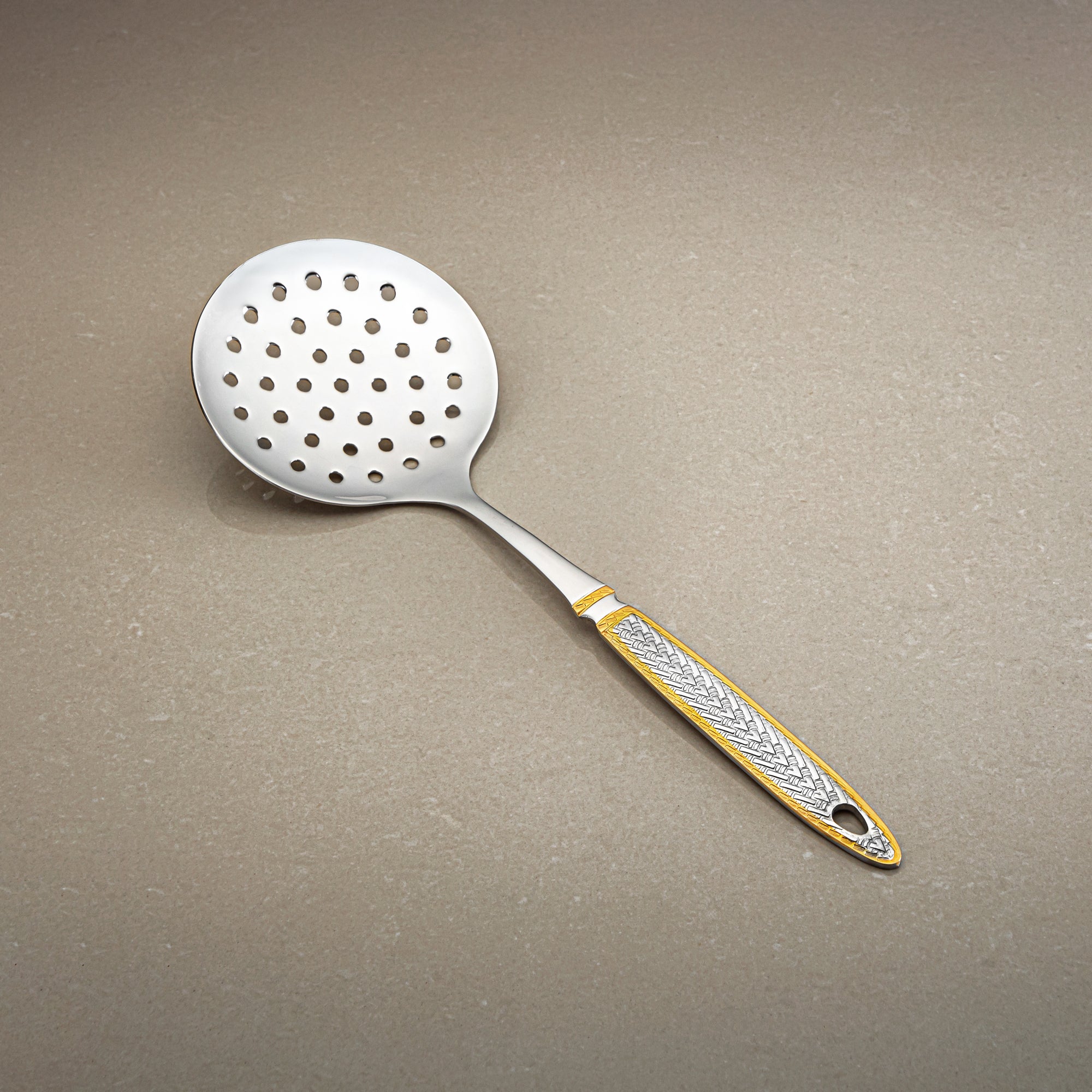 Almarjan Small Skimmer, Stainless Steel, Silver & Gold (CUT0010490) Elegant Flatware