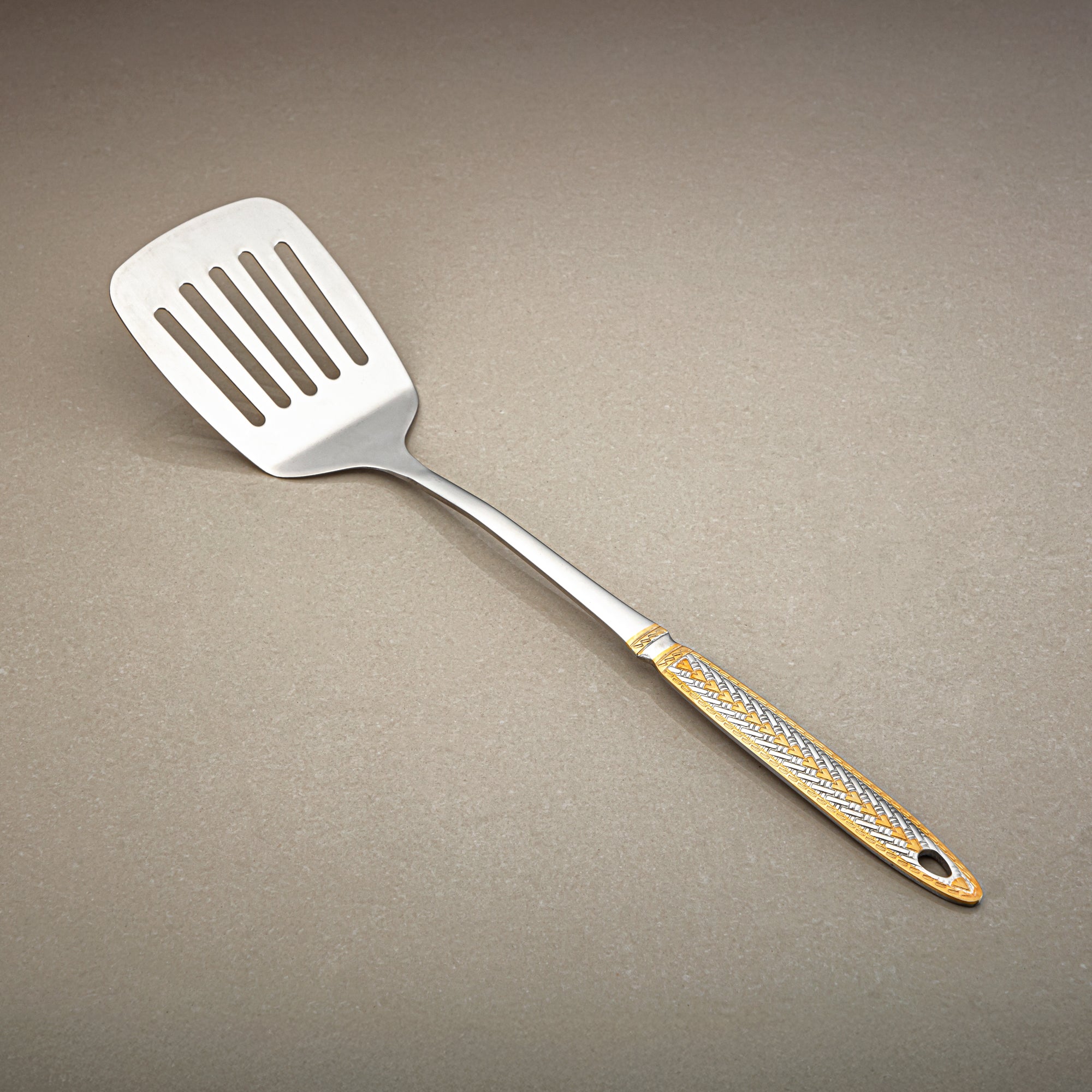 Almarjan Slotted Turner, Stainless Steel, Silver & Gold (CUT0010505) Elegant Flatware