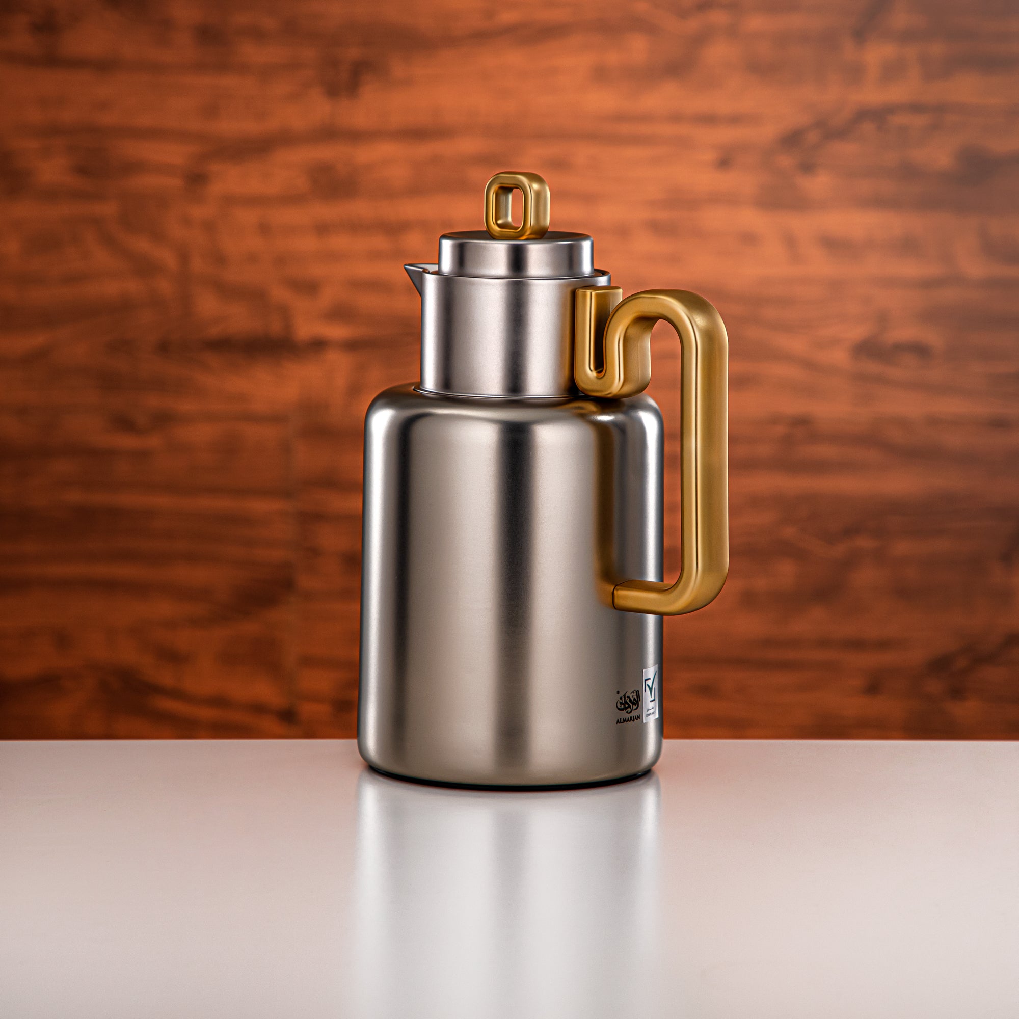 Almarjan Vacuum flask Set 0.5 liter + 1 liter Matt nickel & matt gold (FG815-050/100 MNI/MG)