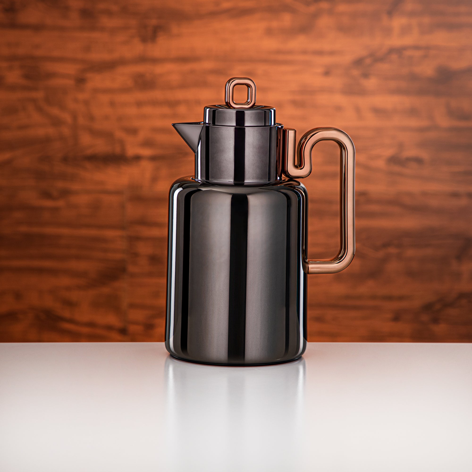 Almarjan Vacuum flask Set 0.5 liter + 1 liter gun black & rose gold (FG815-050/100 GBL/RG)