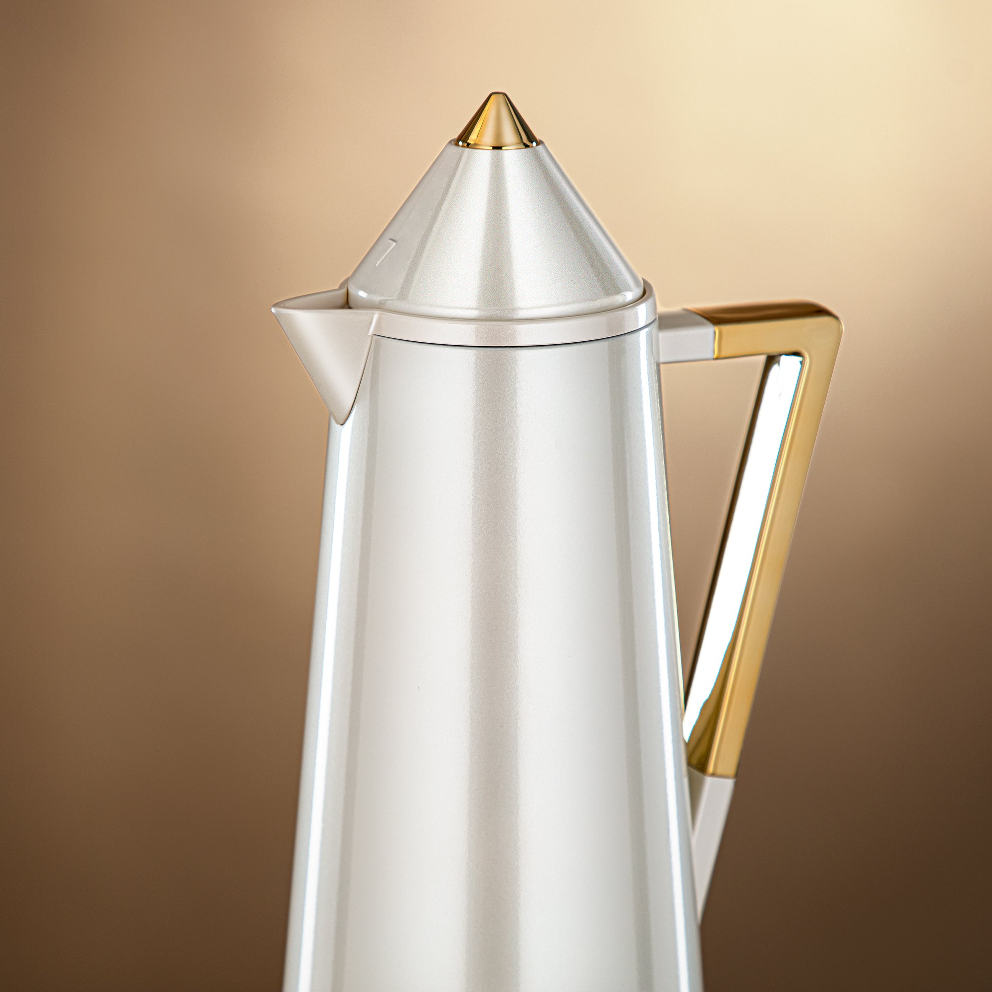 Almarjan Vacuum flask 0.7L + 1.0L Pearl white & gold (FG818-070/100 PW/G)