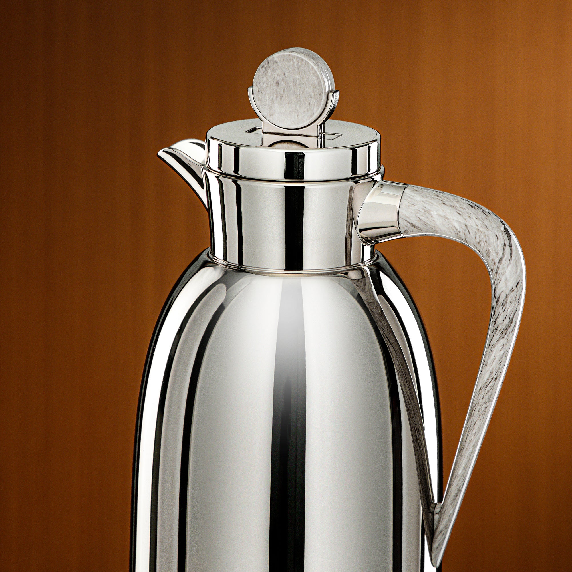 Almarjan Vacuum Flask 1.3L Nickel & Marble
