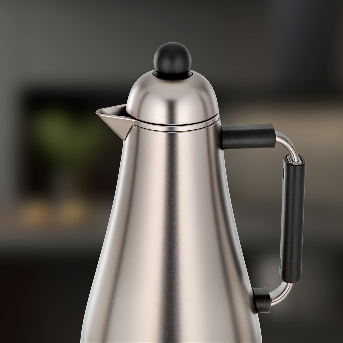 Almarjan 2 Pieces Vacuum Flask Set, Matt Nickel & Matt Black