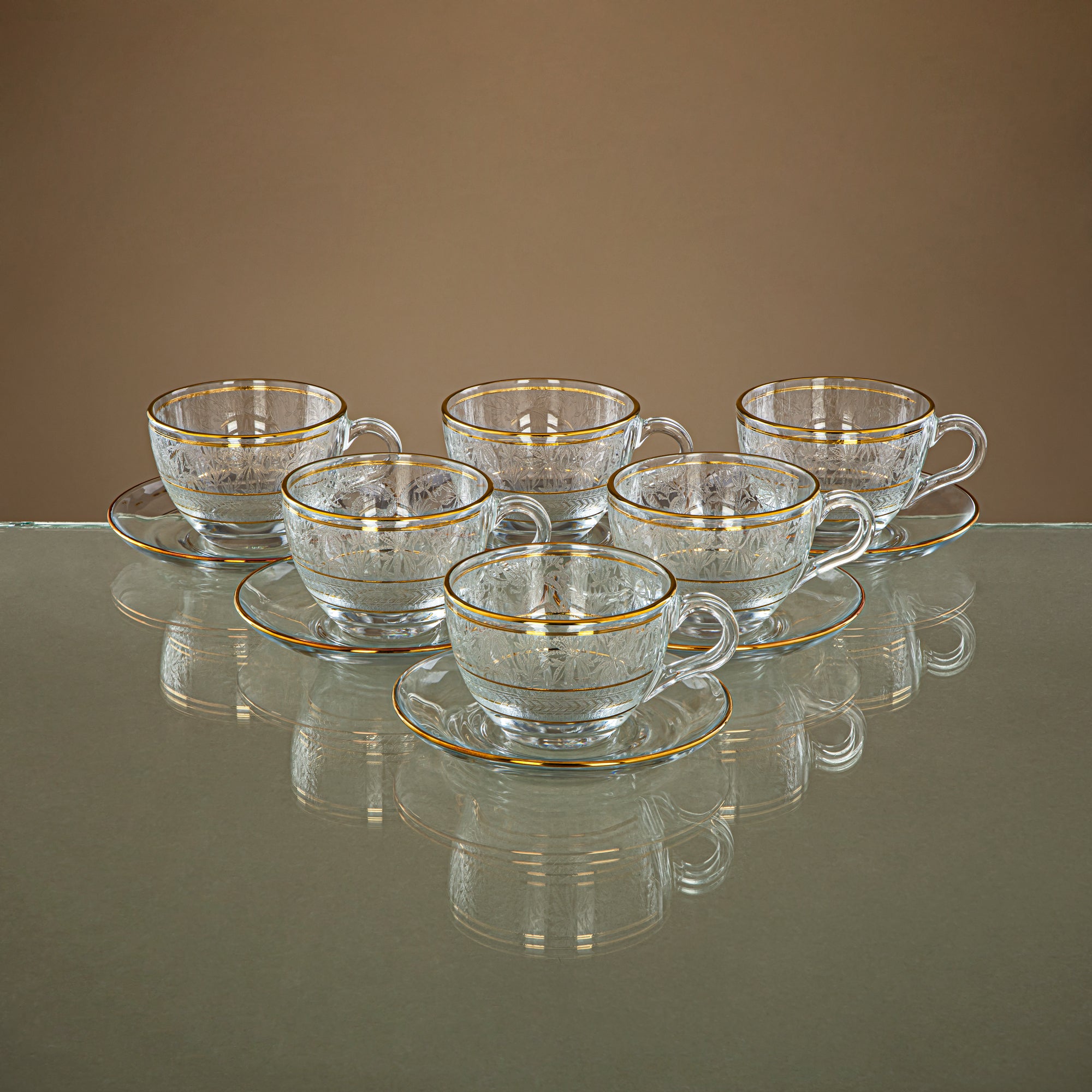 Combi 6 Pieces Glass  Cappuccino Cup Set - G1056AZ-35/CD