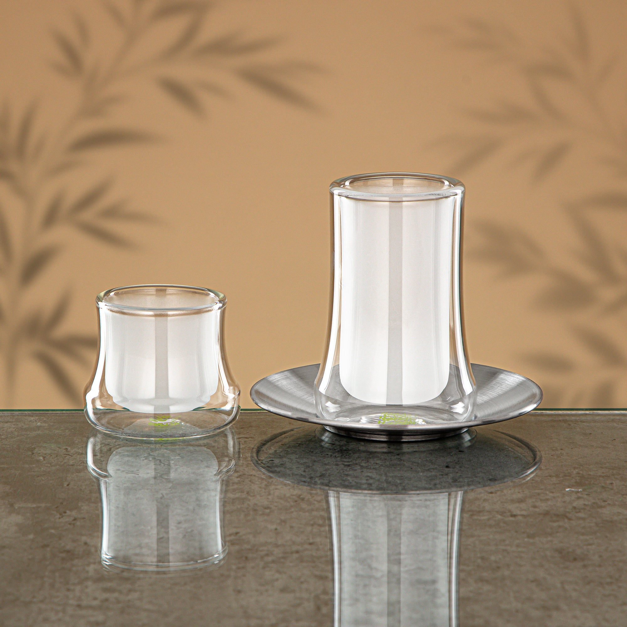 Almarjan Tea Set 18 Pieces White & Clear