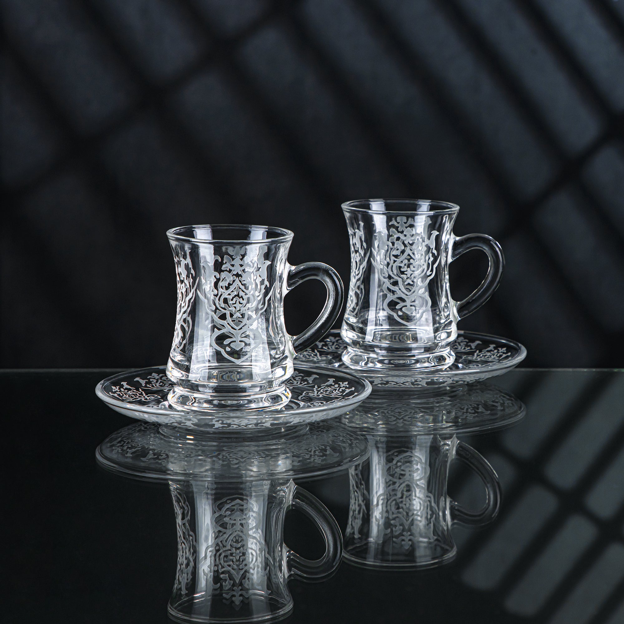 Almarjan 6 Pieces Dome Collection Glass Tea Cup - GLS2630011