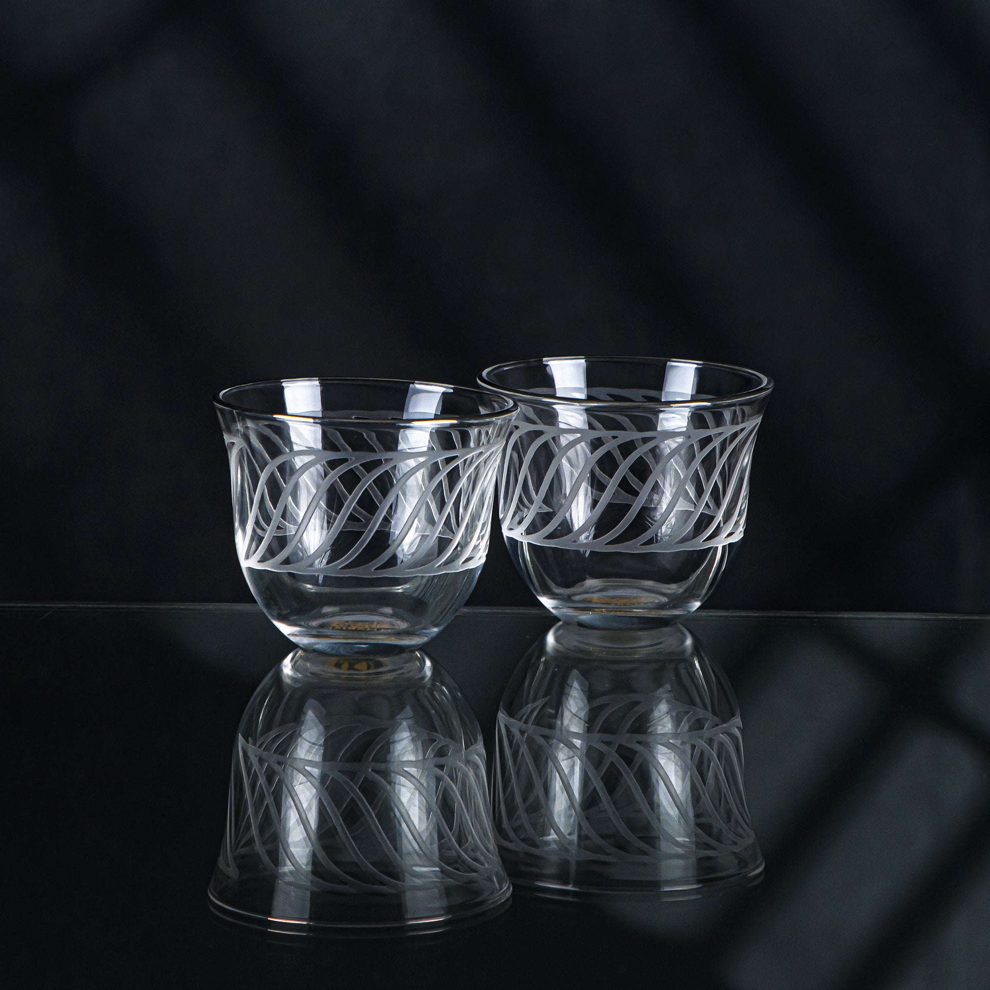 Almarjan 6 Pieces Wave Collection Glass Cawa Cup With Silver Rim - GLS2630037