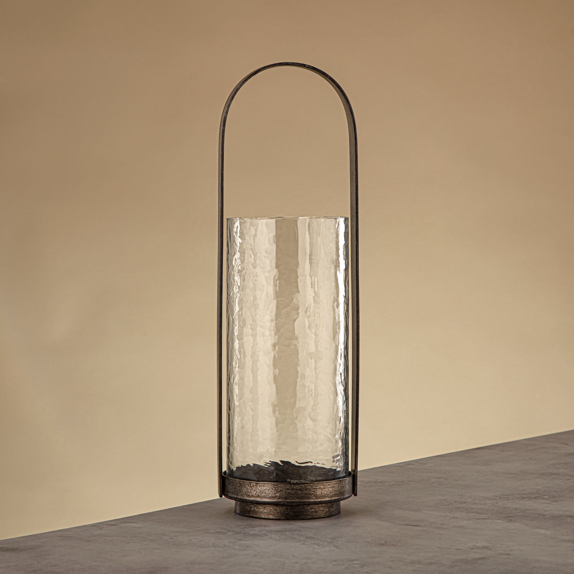 Almarjan Hurricane Lantern 42cm Vintage Silver