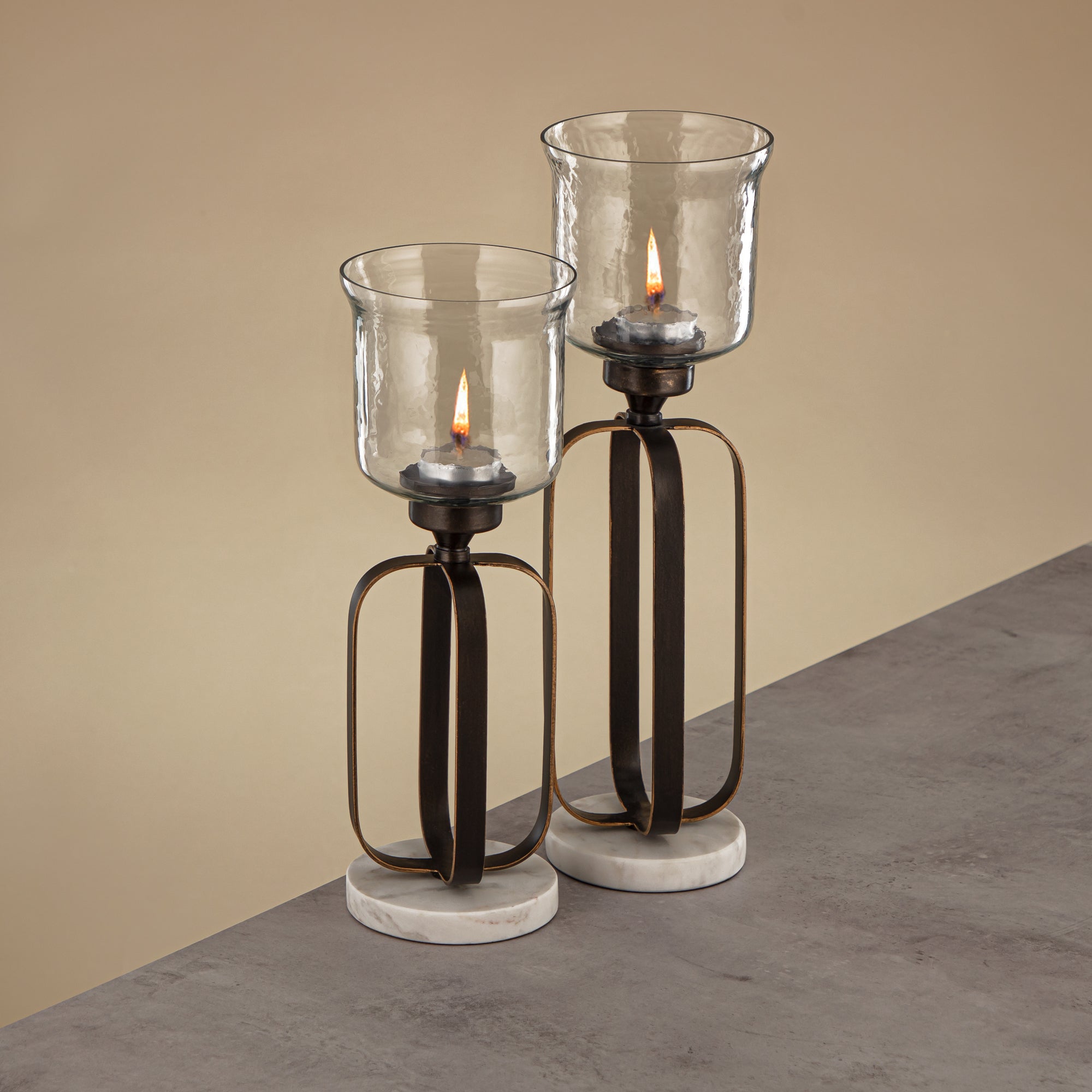 Almarjan Votive Holder 37cm Dark Bronze