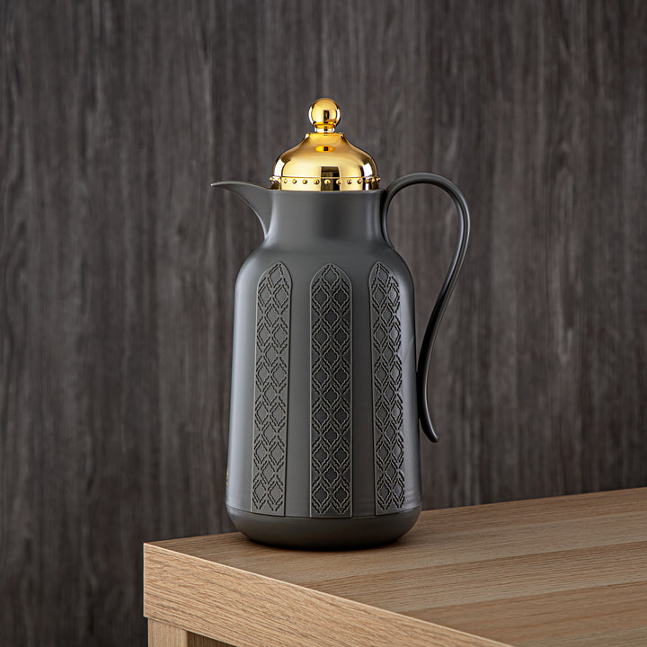 Almarjan 2 Pieces Vacuum Flask Set Pine Elephant Grey & Gold - GT110-070/100 EG/G