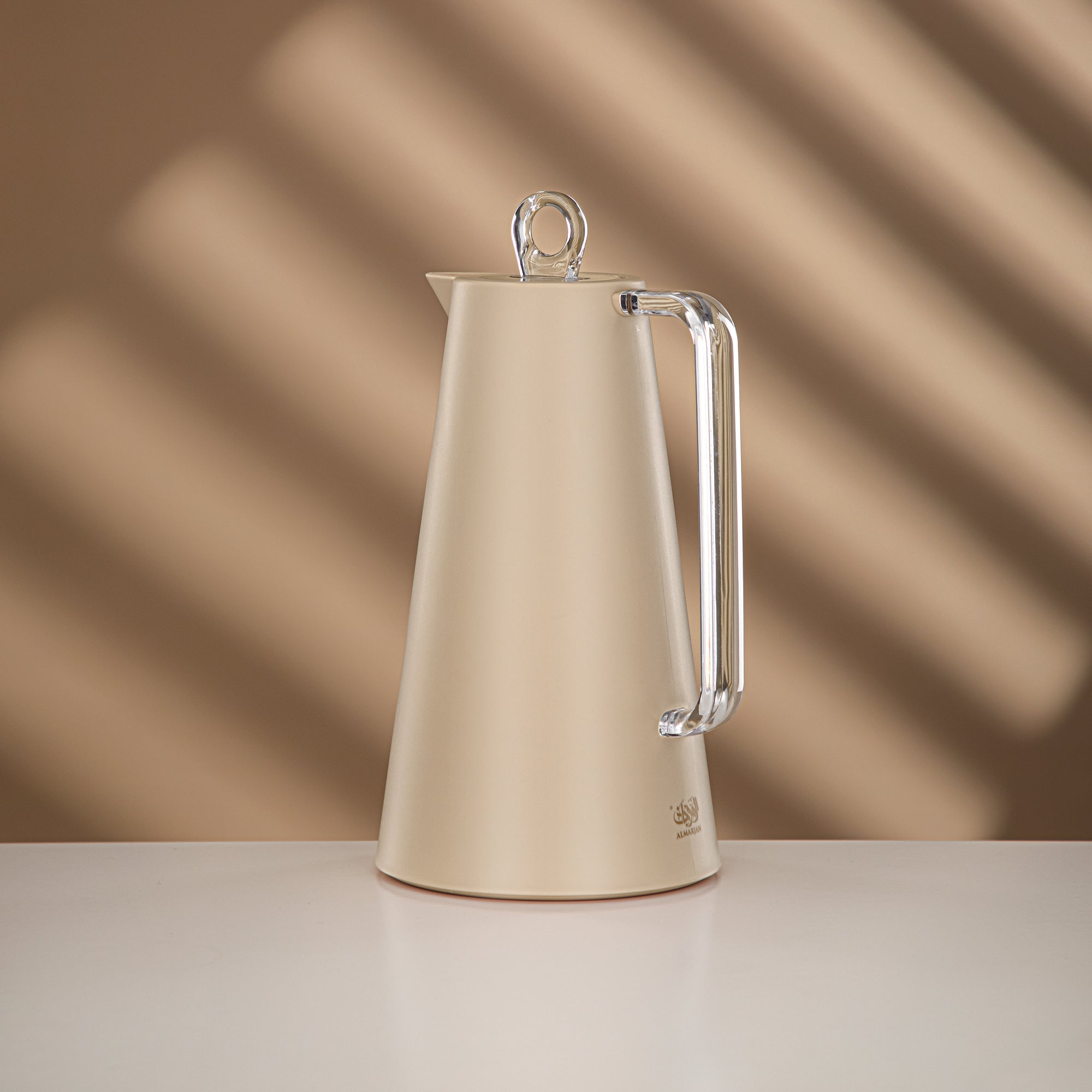 Almarjan Vacuum Flask Set Beige & Transparent