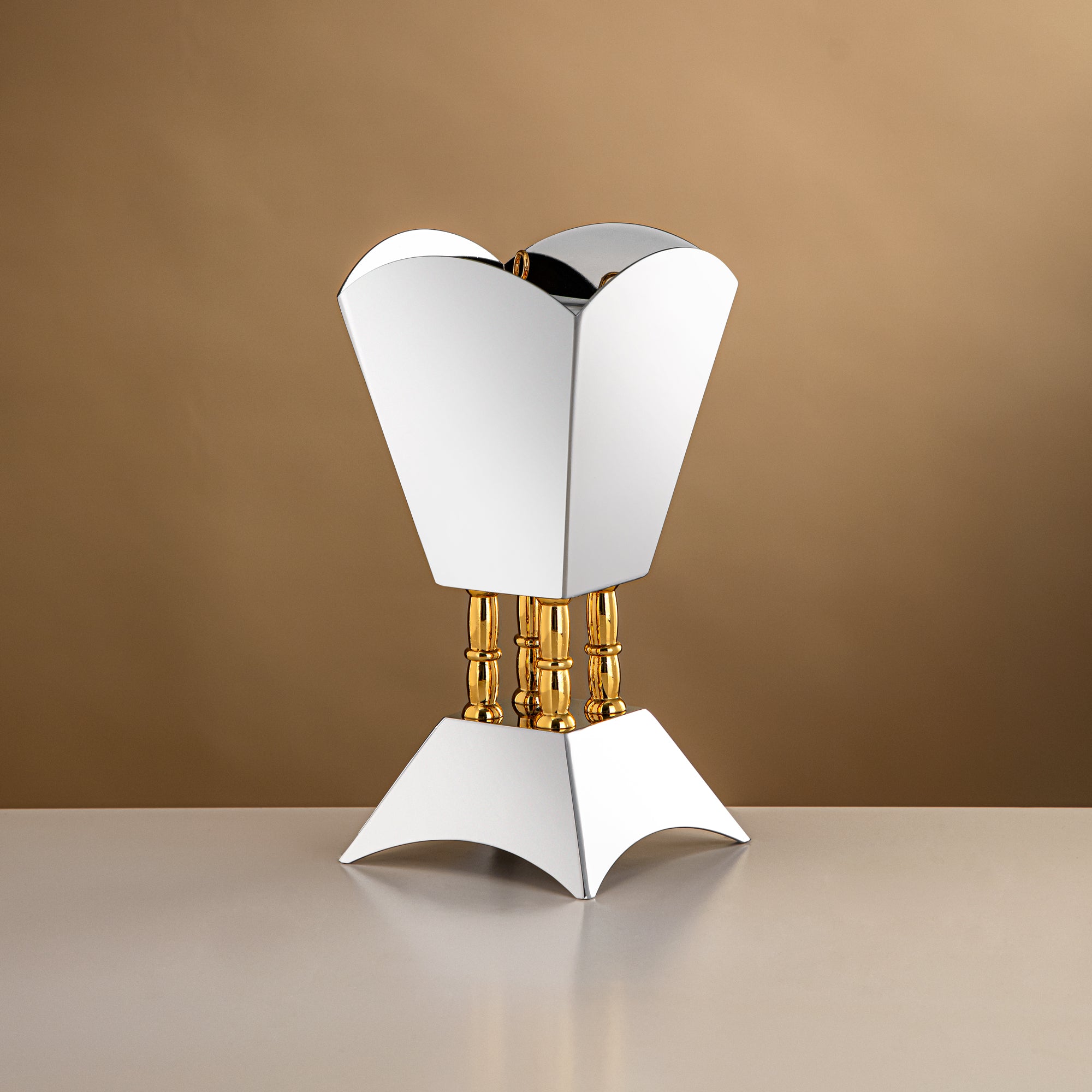 Almarjan 23.5 CM Incense Burner Shiny Silver & Gold - HT2506061