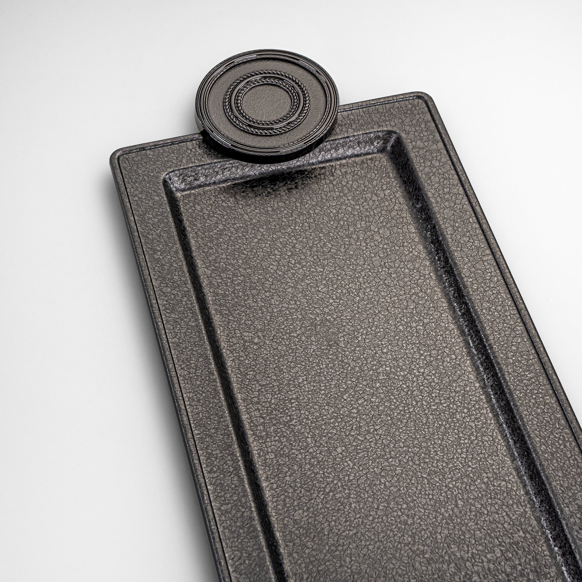 صينية تقديم المرجان 50 سم أسود متشقق