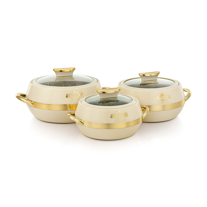 Almarjan 3 Piece Vintage Collection Plastic Hot Ivory & Gold - PEL2530114