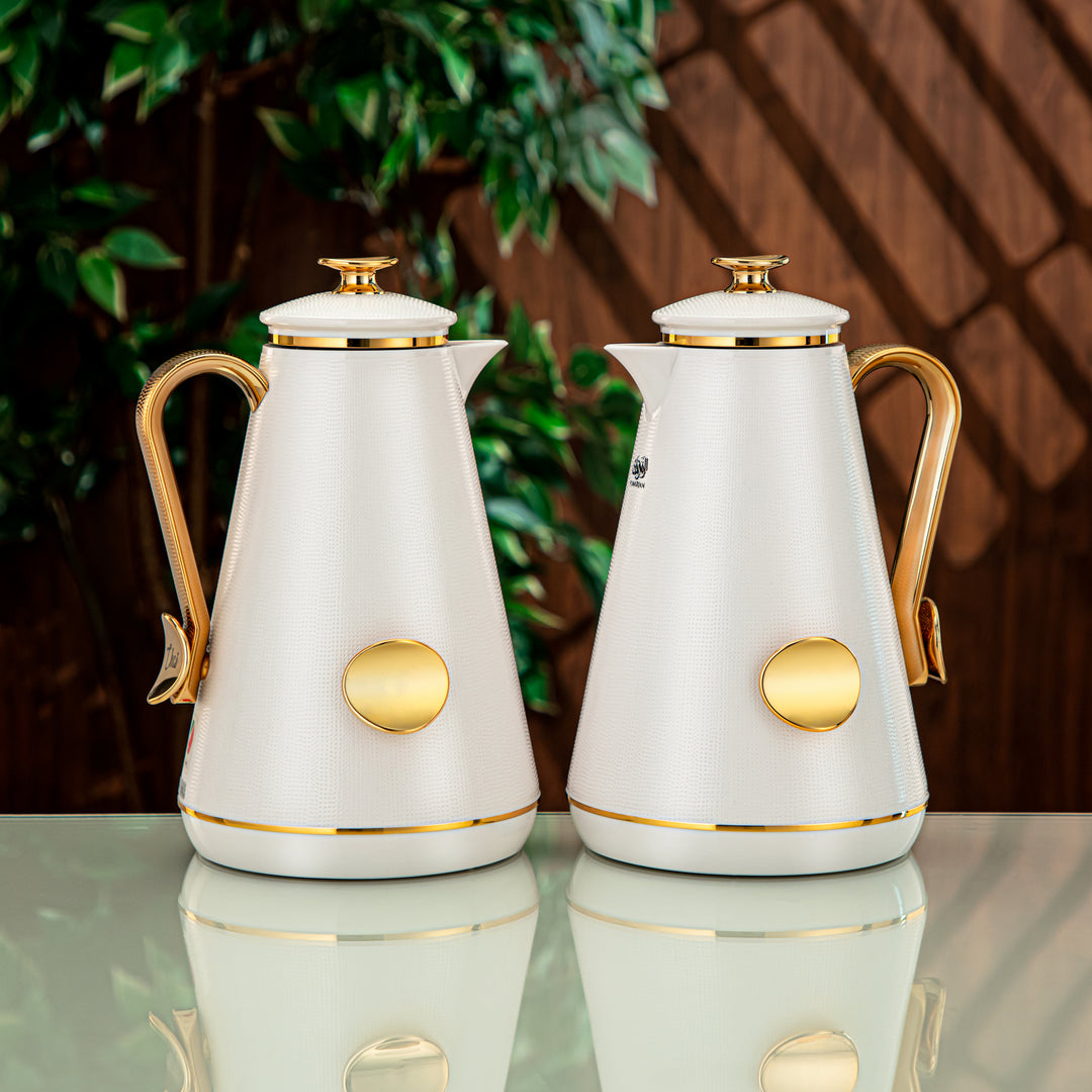 Almarjan 2 Pieces Vacuum Flask Set Ivory & Gold - PZ-IVYG