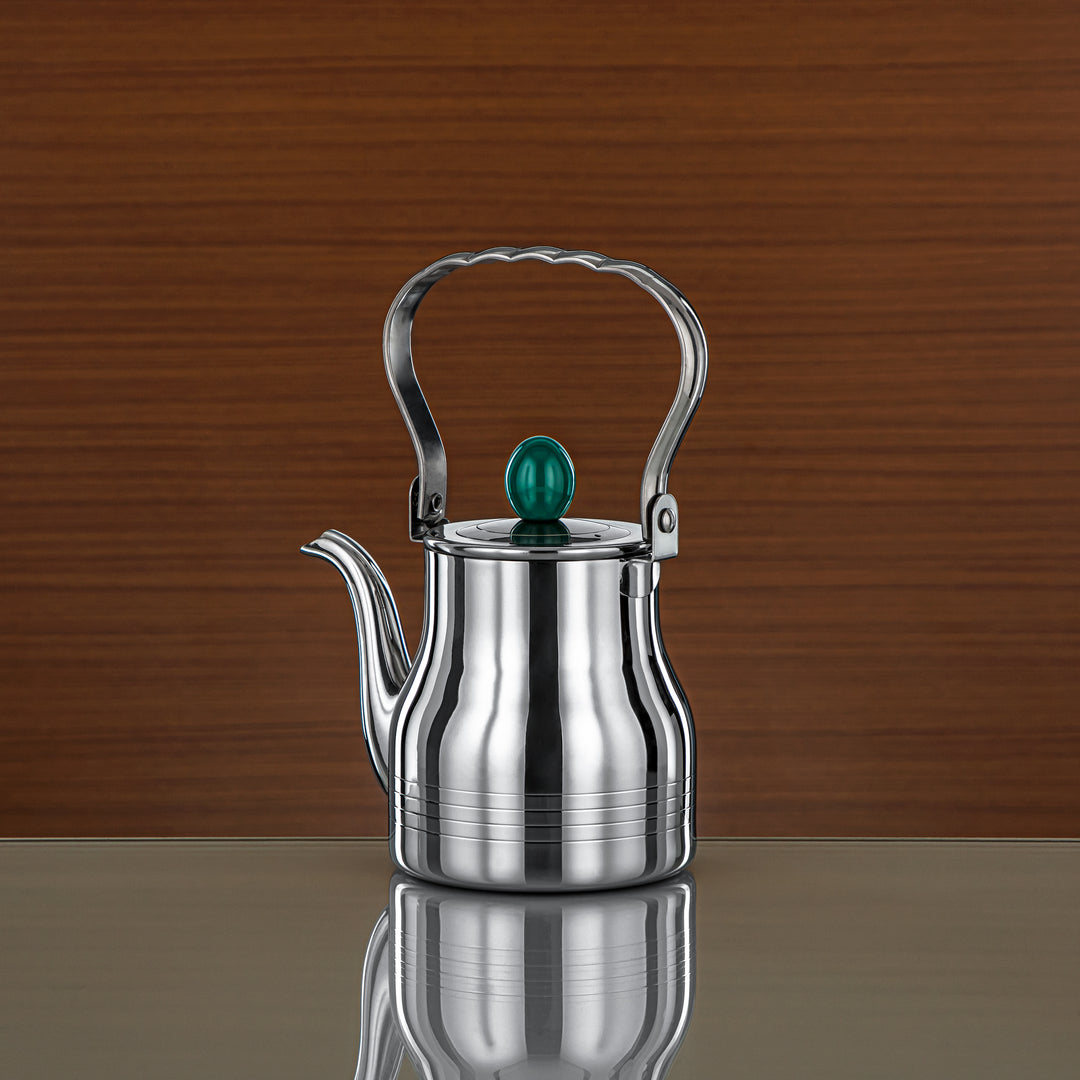 Almarjan 0.7 Liter Elegance Collection Stainless Steel Tea Kettle Silver & Green - STS0013141