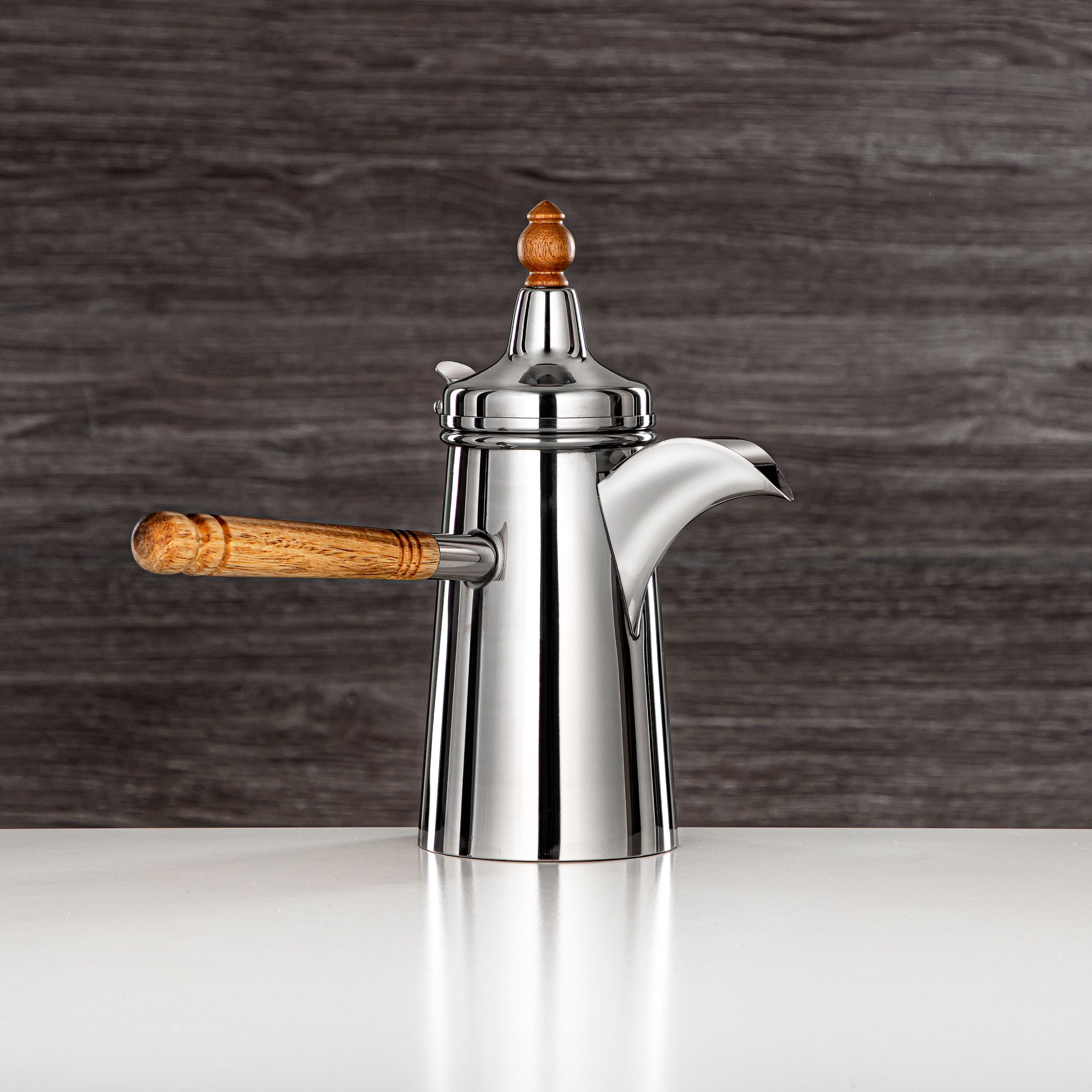 المرجان سخان قهوة ستانلس ستيل 24oz – براري (مقبض خشبي)